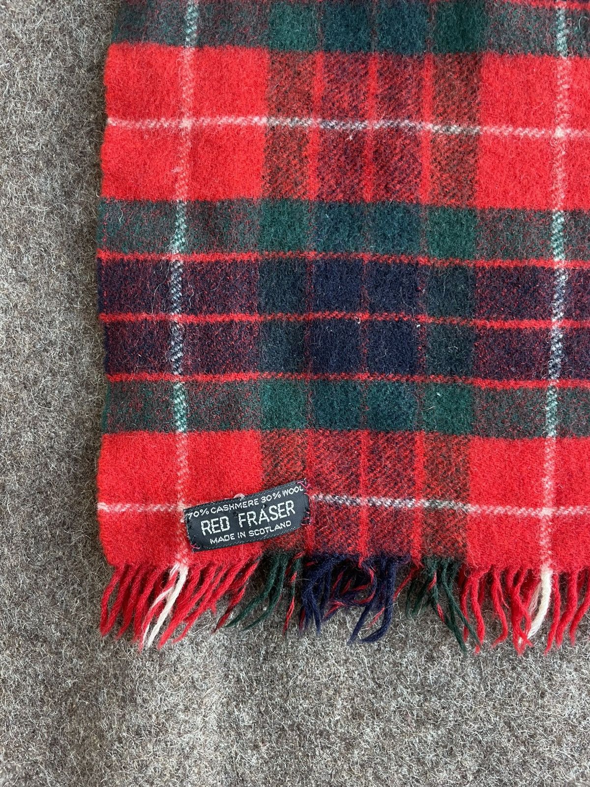 Vintage Red Fraser Cashmer & Wool Scarf Size ONE SIZE - 2 Thumbnail