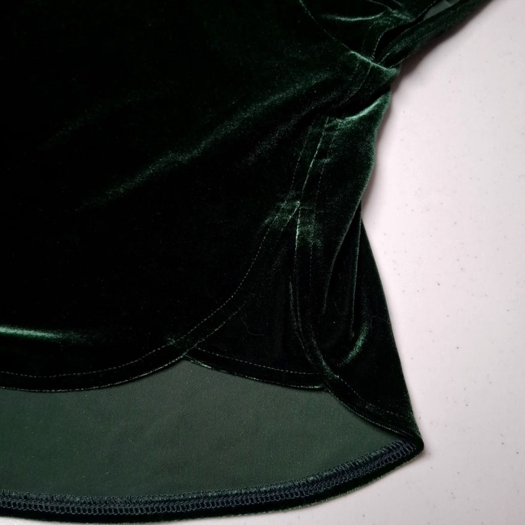 Madewell Madewell Shirt L Emerald Green Cropped Velour Casual Whimsical Fairycore Womens Size L / US 10 / IT 46 - 7 Thumbnail