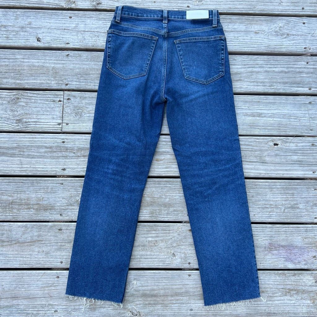 RE/DONE RE/DONE High-Rise 70S Stove Pipe Ankle Jeans Button Fly Worn True Indigo, 27 Size 27" / US 4 / IT 40 - 7 Thumbnail