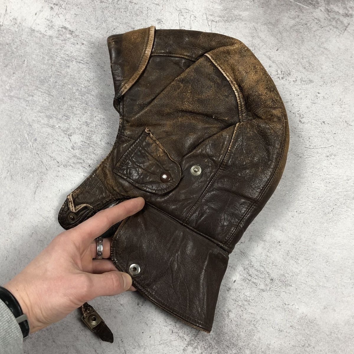 Vintage Rare Vintage 1920s–1930s Leather Aviator Flying Helmet Size ONE SIZE - 7 Thumbnail
