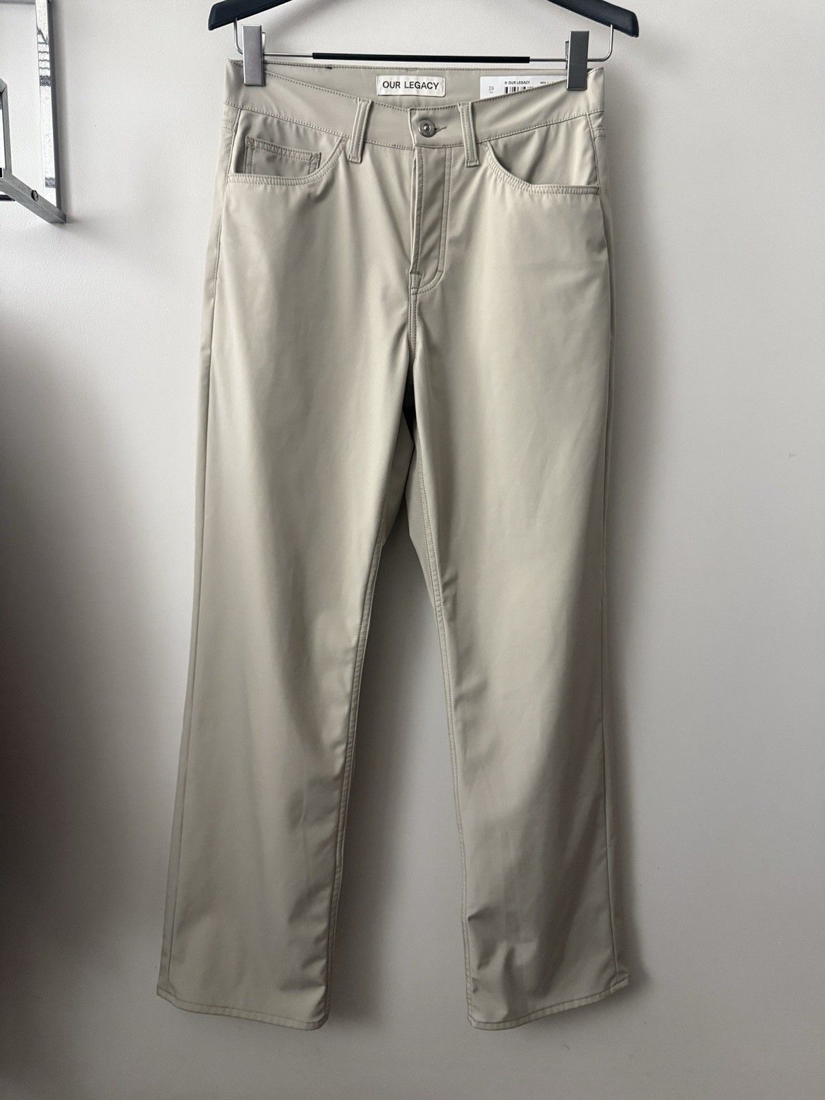 Formal Cut Dusty White Muted Scuba Pants
