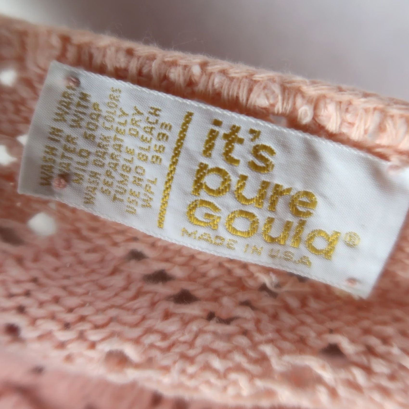 Vintage VINTAGE It's Pure Gould Peach Crochet Knit Sweater 80s Orange S Womens Size S / US 4 / IT 40 - 5 Thumbnail