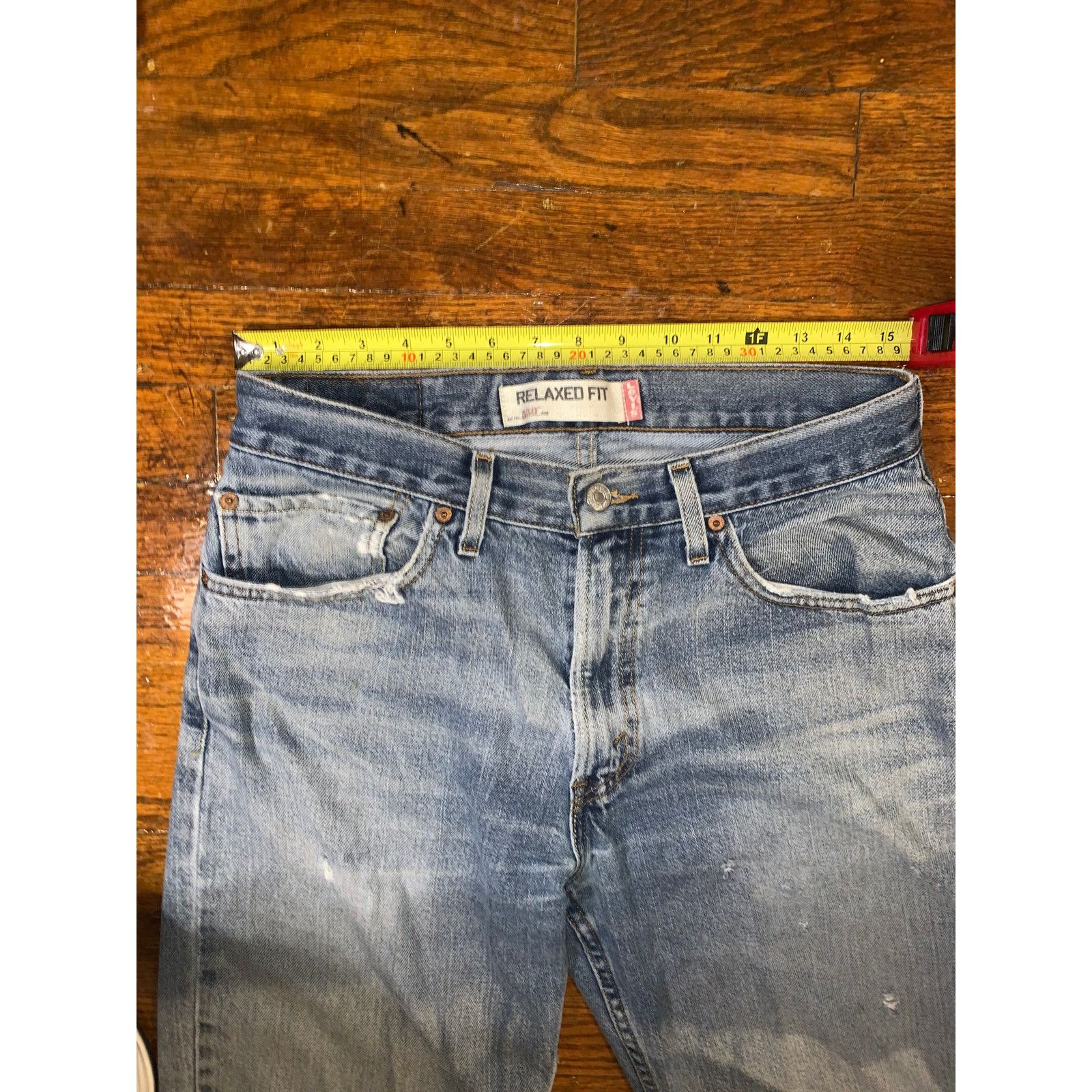 Levi's Levis 505 Jeans 32x29 Relaxed Fit Light Wash Denim Size US 32 / EU 48 - 4 Thumbnail