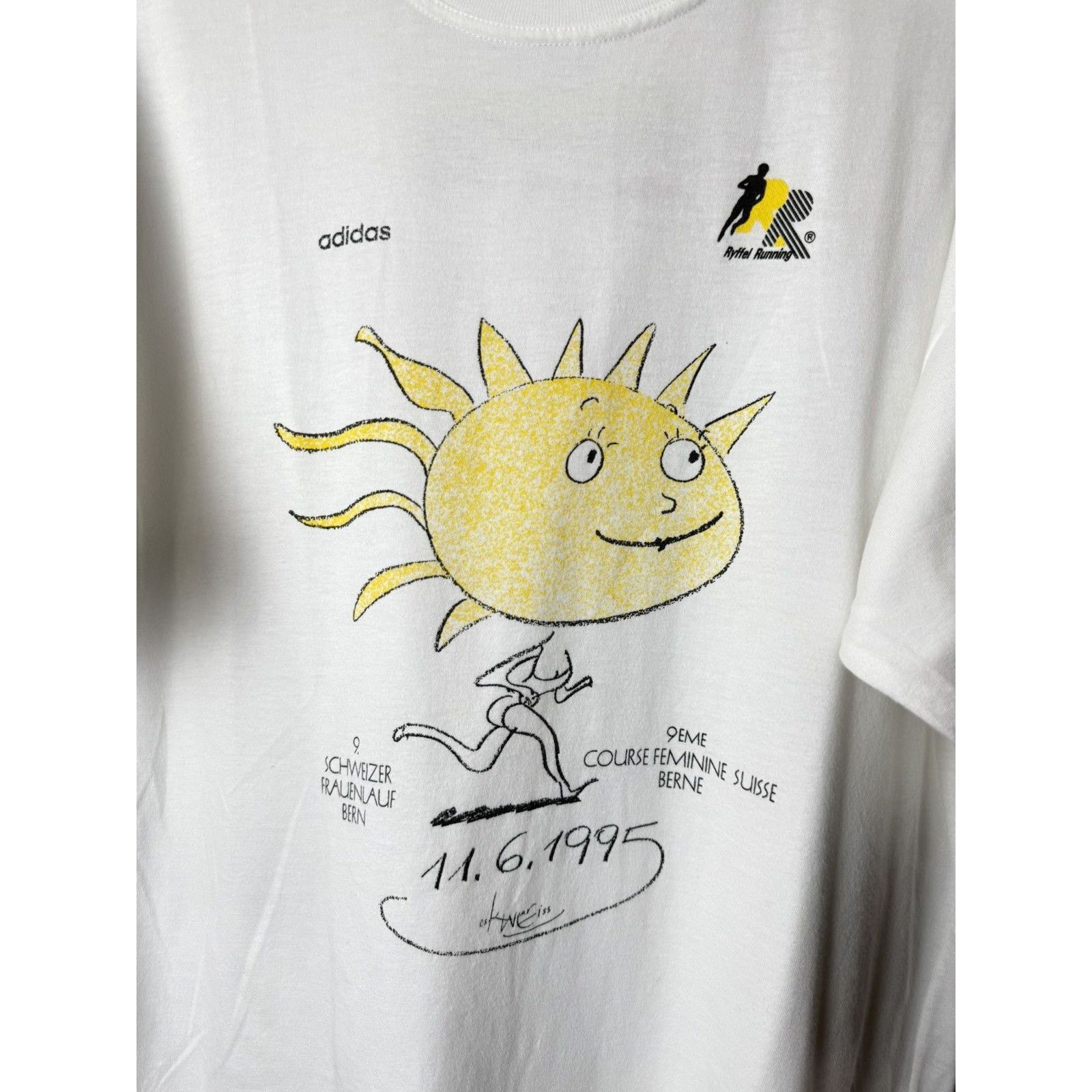 Adidas 💥Rare! Vintage 1995 Adidas Marathon T Shirt Retro Size US L / EU 52-54 / 3 - 2 Thumbnail