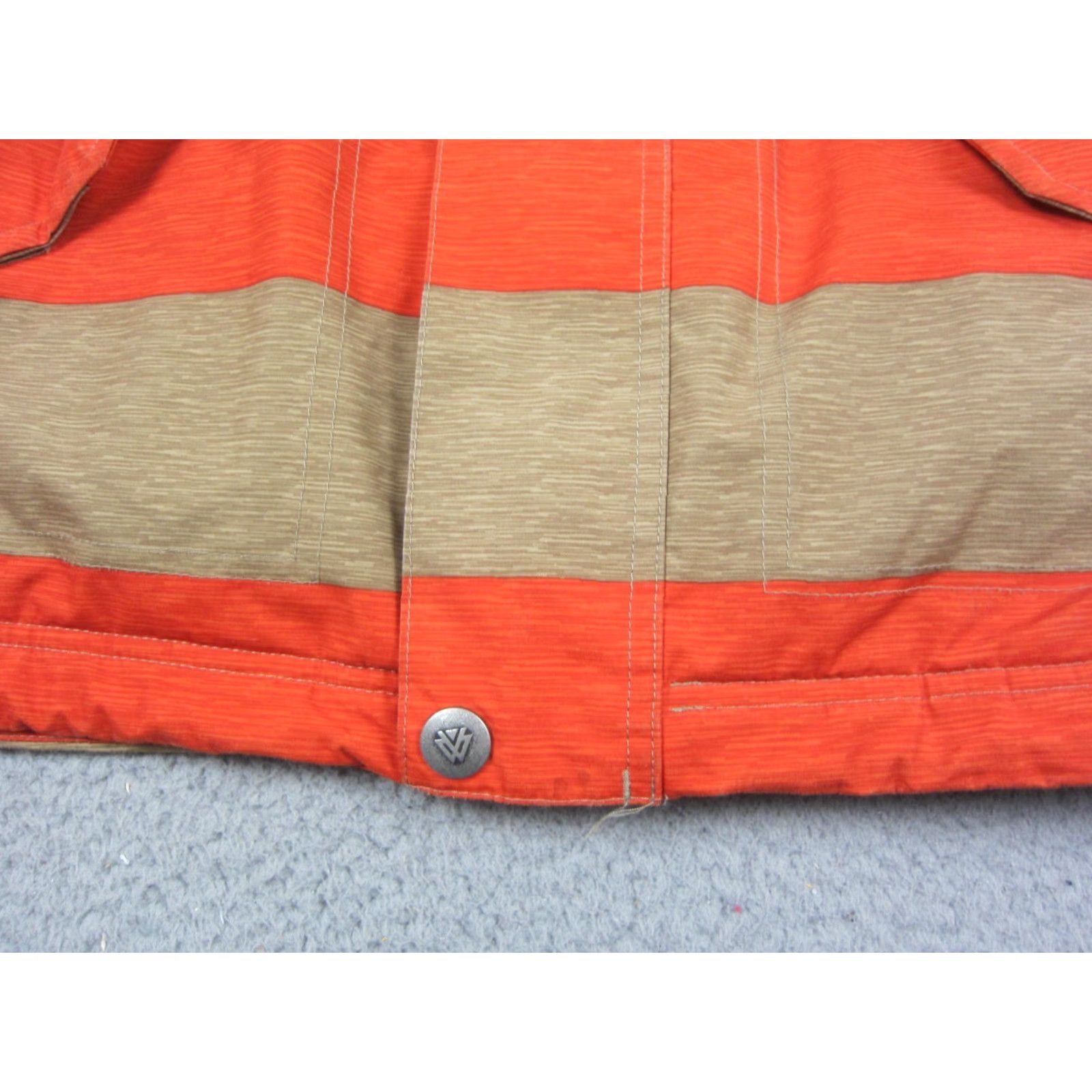 Burton Burton Jacket Mens Small Orange Striped Hooded DryRide Snowboard Ski Windbreaker Lining Polyester Regular-Size Clothing Outdoors Mens Size US S / EU 44-46 / 1 - 5 Thumbnail