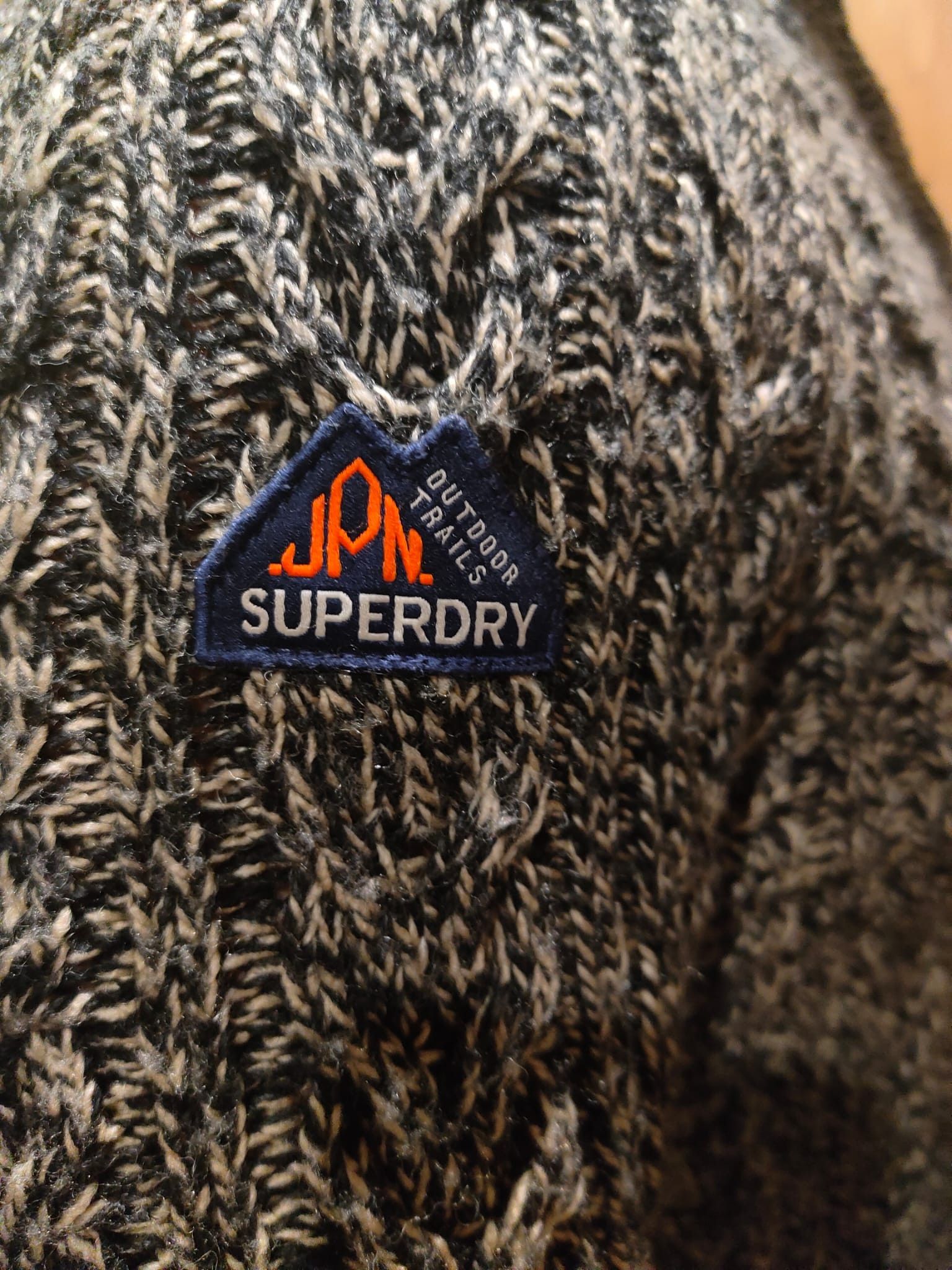 Japanese Brand × Superdry × Vintage Grey/Black and White Cable Knit Sweater /Superdry Size US S / EU 44-46 / 1 - 6 Thumbnail