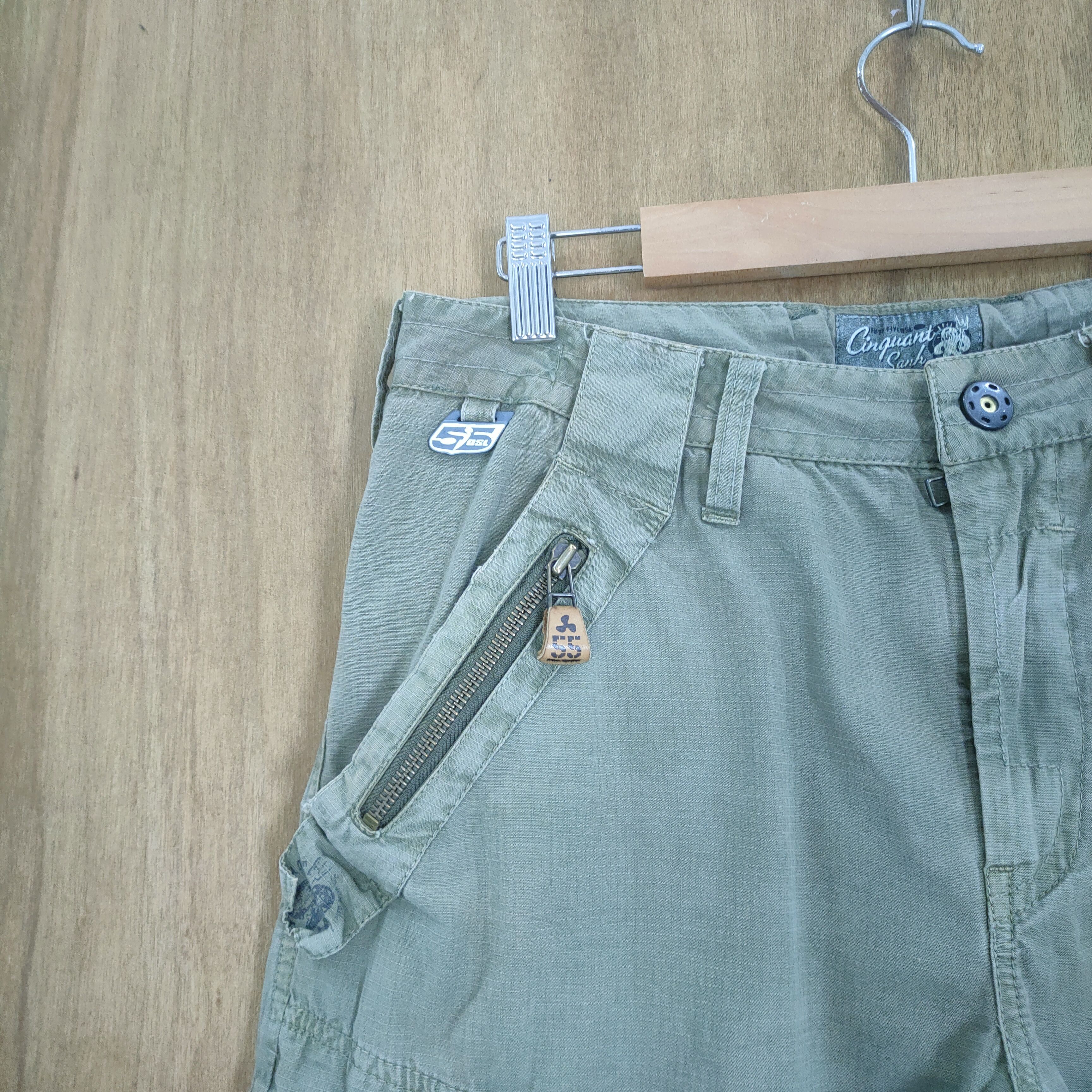 Japanese Brand VINTAGE 55D TWIS LEG FADED CARGO PANTS Size US 30 / EU 46 - 5 Thumbnail