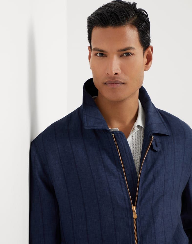 Brunello Cucinelli o1w1db10825 Jacket Water Resistant in Blue Size US M / EU 48-50 / 2 - 3 Thumbnail