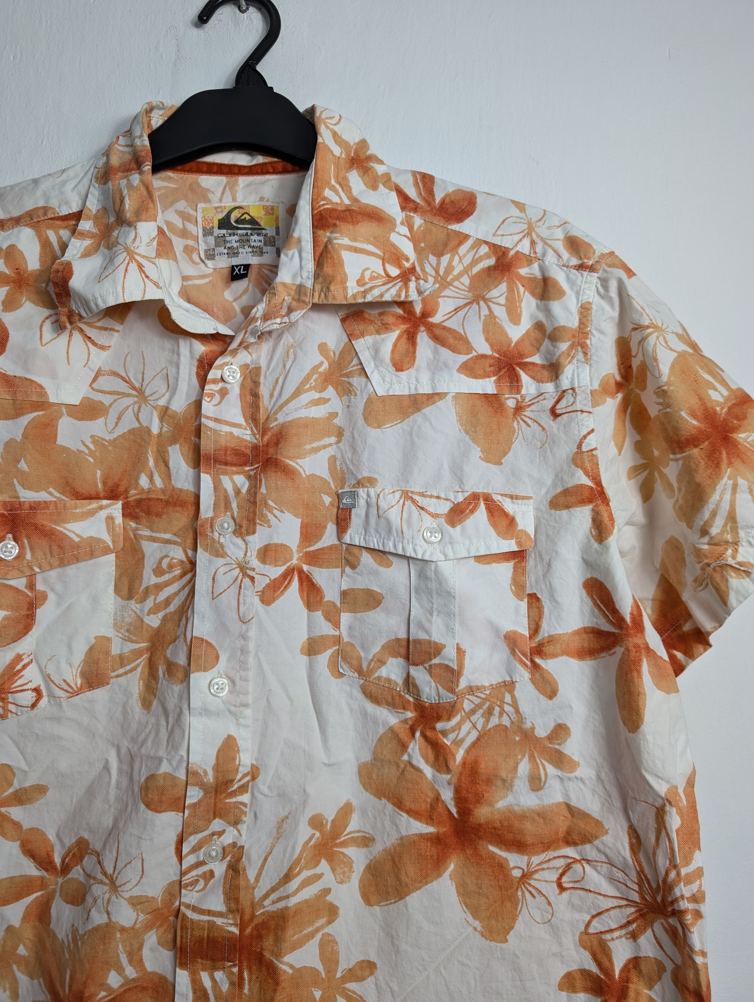 Quiksilver Vintage Y2K Hawaiian Shirt - Summer Floral Palm Tree Print Size US XL / EU 56 / 4 - 2 Thumbnail