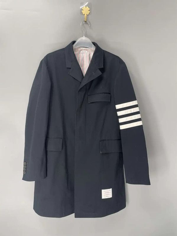 Thom Browne Thom Browne Navy Cotton Men's Coat 0089 Size US S / EU 44-46 / 1 - 1 Thumbnail