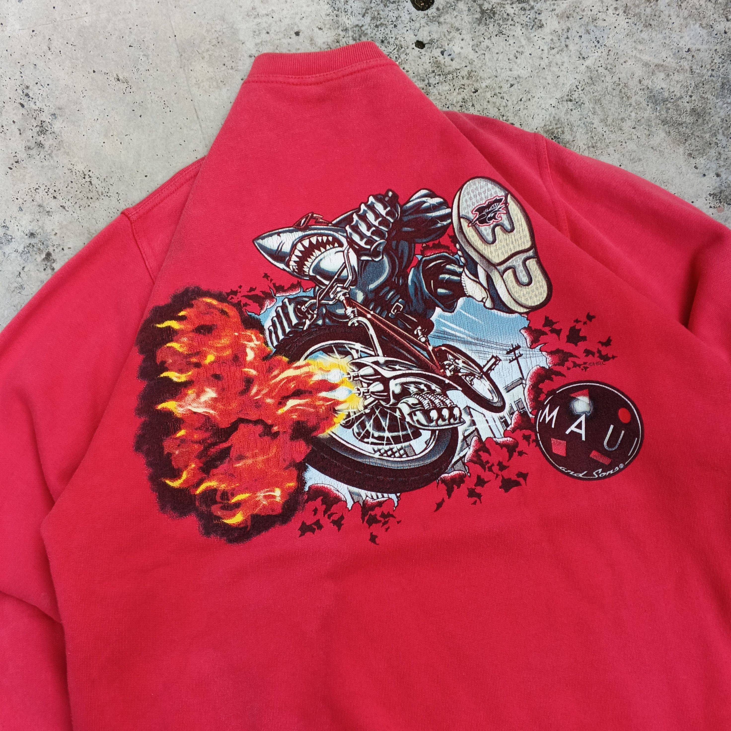 Vintage Vintage 90s Maui And Sons Flame Bikers "Sharkman" BMX Size US M / EU 48-50 / 2 - 4 Thumbnail