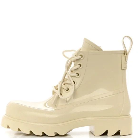 Bottega Veneta o1y0725 Rubber Ankle Boots in Cream Size US 8 / IT 38 - 1 Thumbnail
