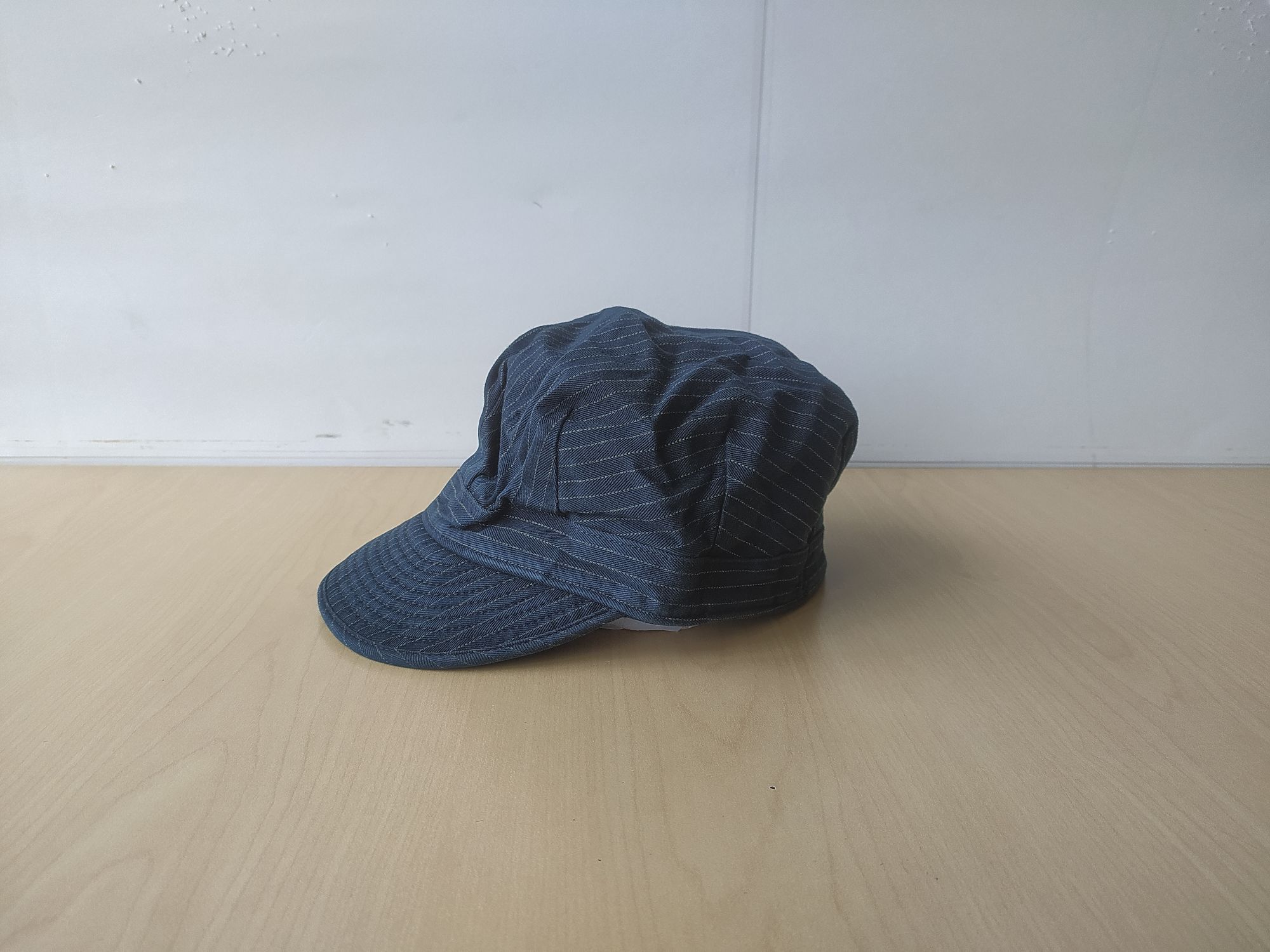 Double RL Striped Denim Newsboy Cap