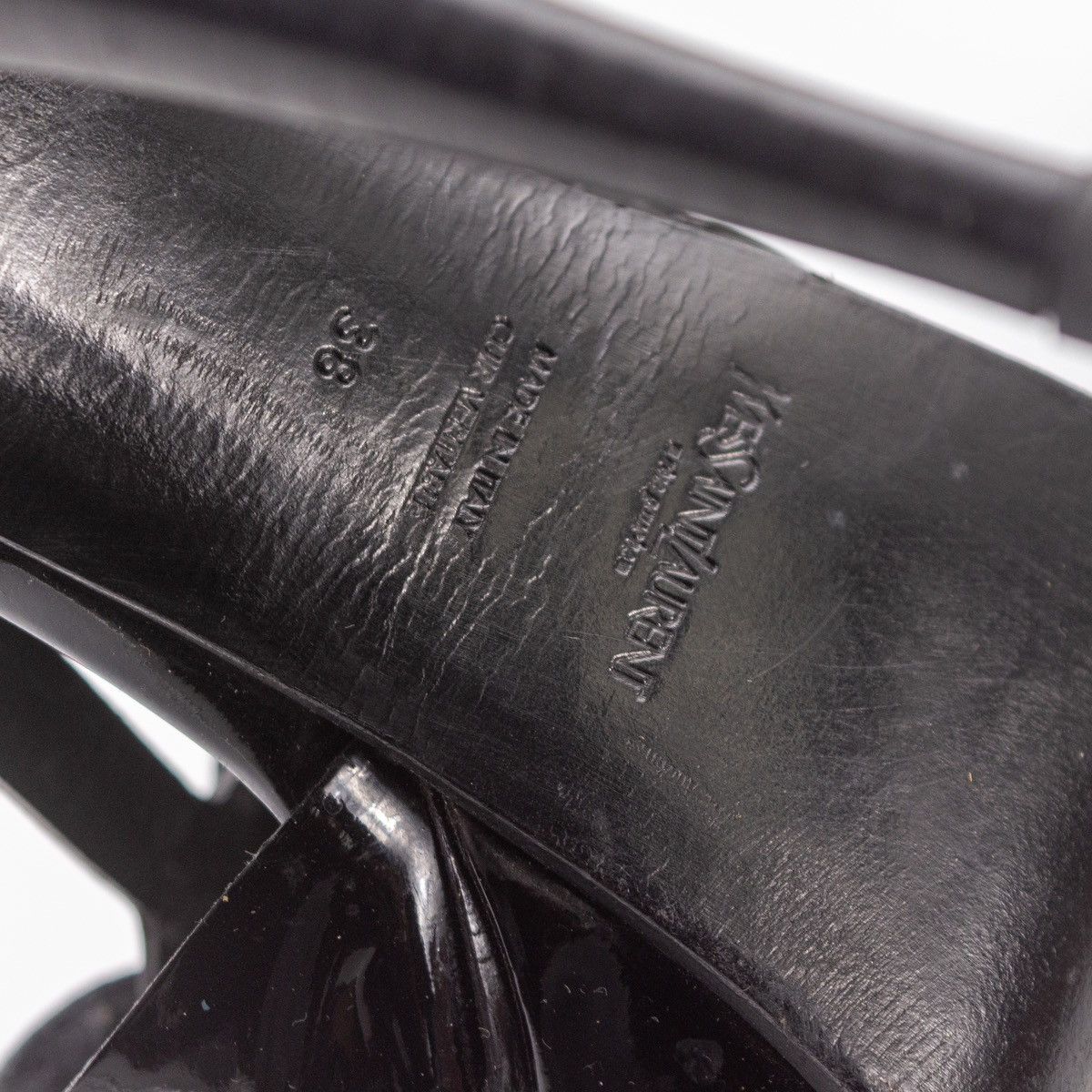 Designer × Yves Saint Laurent Saint Laurent Black Patent Leather Tribute PlatformHeal Size US 8 / IT 38 - 5 Thumbnail