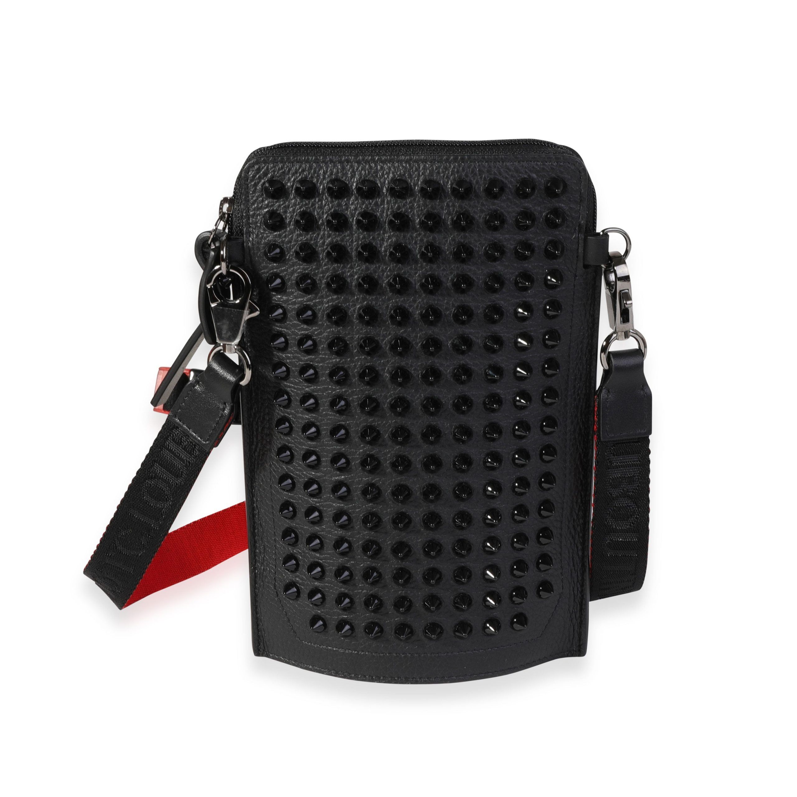 image of Christian Louboutin Black Empire Spikes Drummed Calf Loubilab, Women's