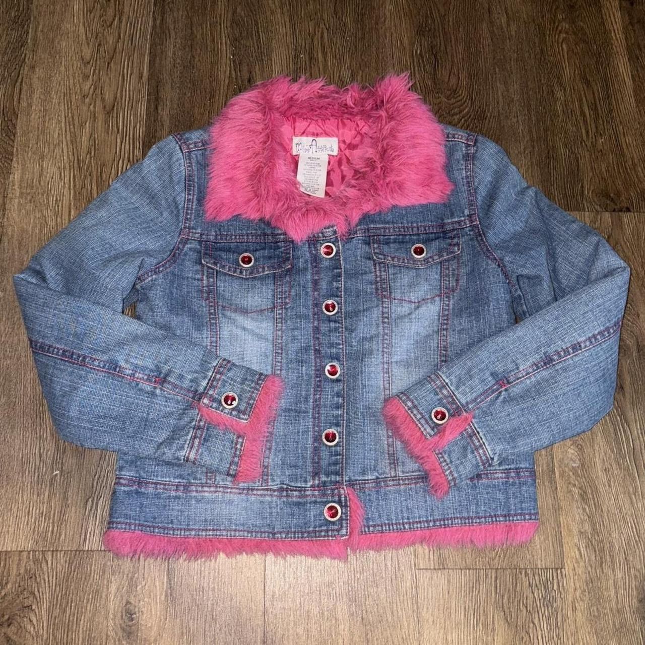 Other 90s Pink faux fur denim jacket with quilted interior Size M / US 6-8 / IT 42-44 - 1 Thumbnail