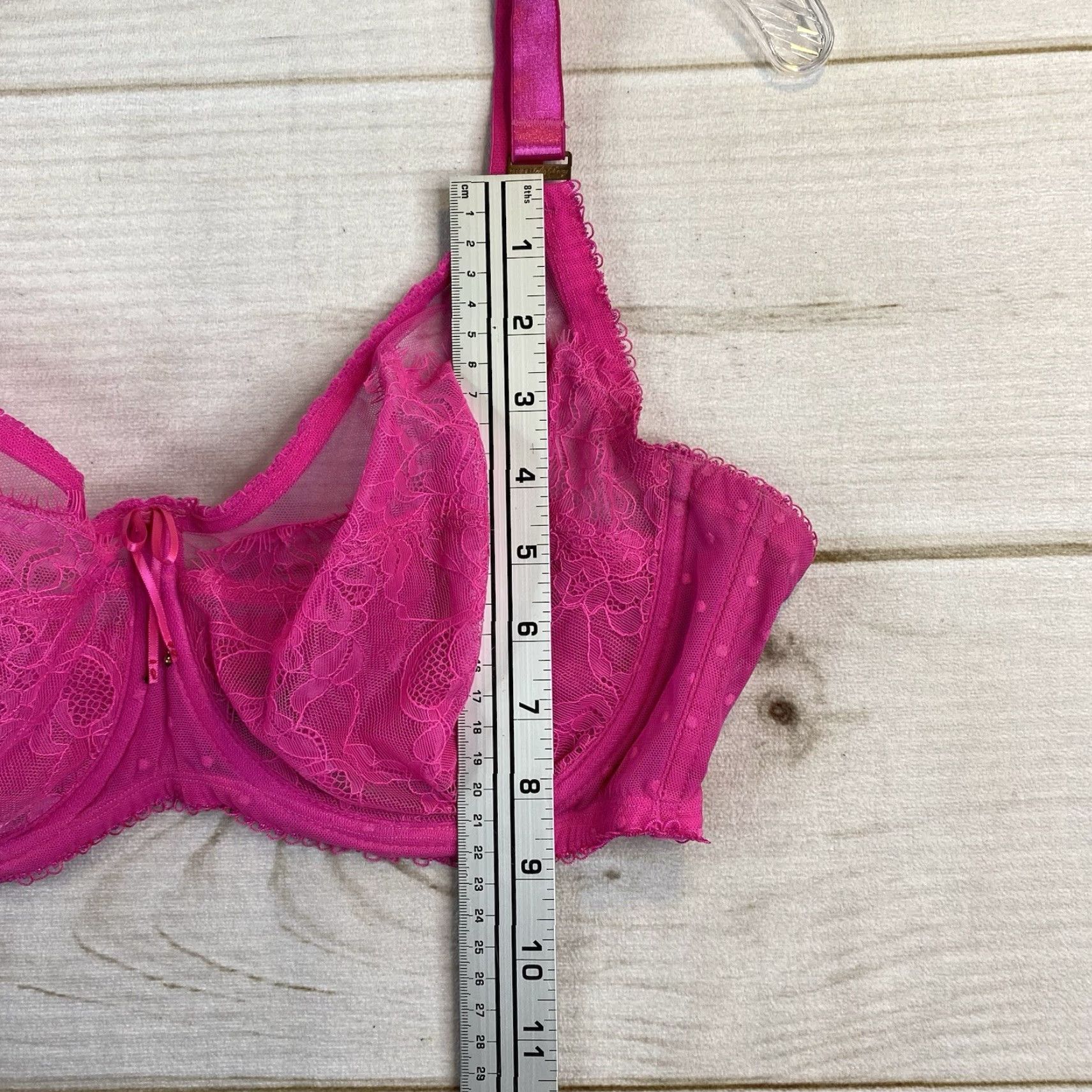 Pinko Smart&Sexy Bra Womens 38DDD Pink Lace Underwire Back Closure Demi Size ONE SIZE - 5 Thumbnail