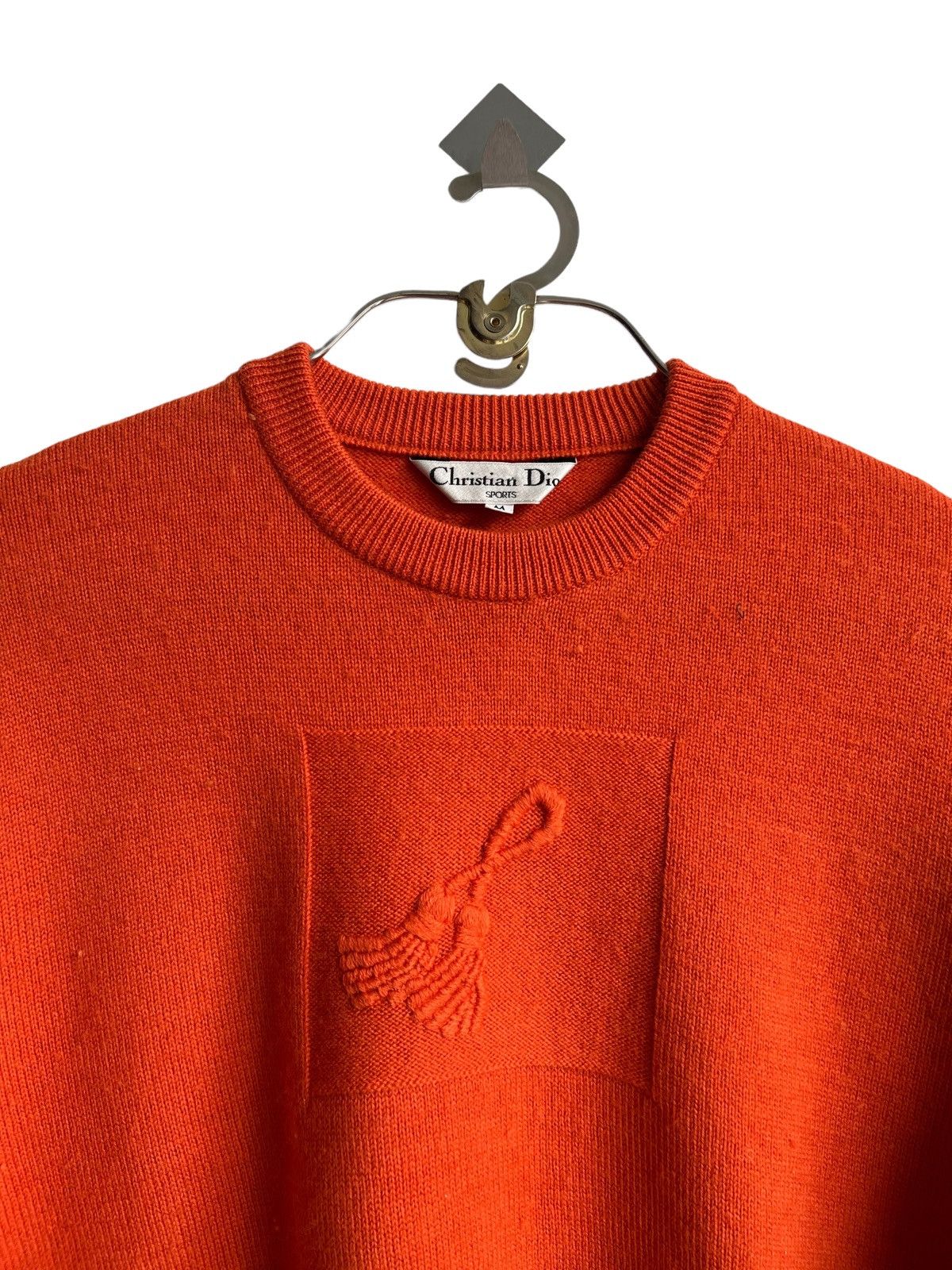 Christian Dior Monsieur 1980s Christian Dior 🇮🇹 Orange Hybrid Knit Sleeve Sweater Size US M / EU 48-50 / 2 - 6 Thumbnail