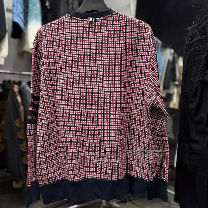 Thom Browne Thom Browne Black four-bar red plaid knit sweater Size US XXL / EU 58 / 5 - 2 Thumbnail