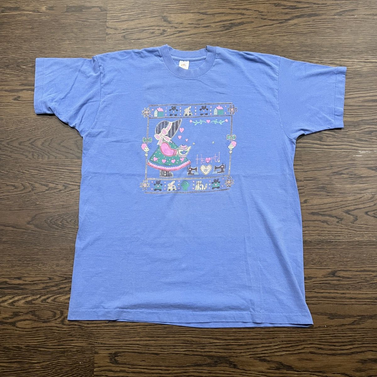Vintage Vintage 90s Teddy Bear Doll Heart Art single stitch shirt Size US XXL / EU 58 / 5 - 1 Thumbnail