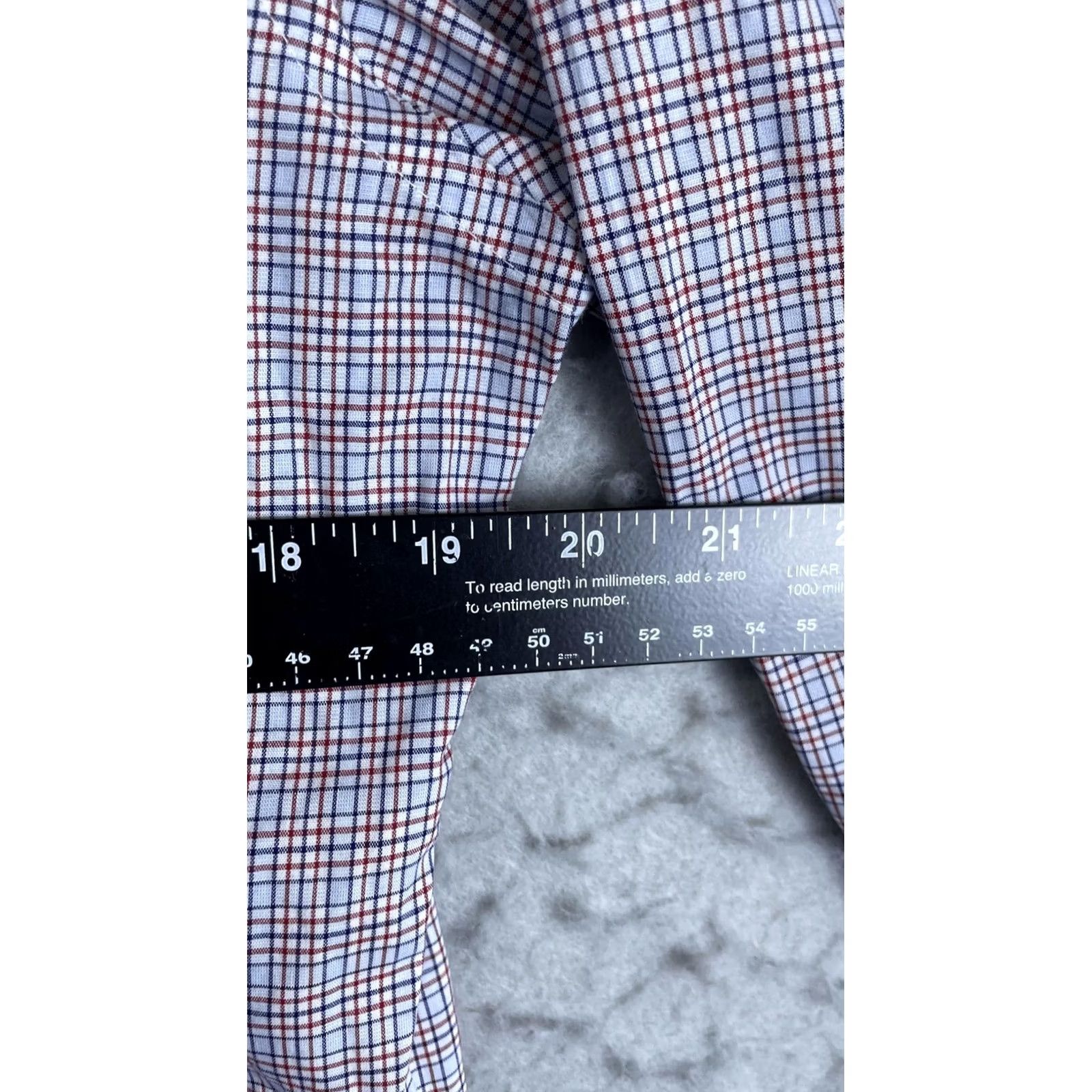 Banana Republic Banana Republic Mens Medium Blue Check Slim Fit Non Iron Long Sleeve Dress Shirt Size 40R - 3 Thumbnail