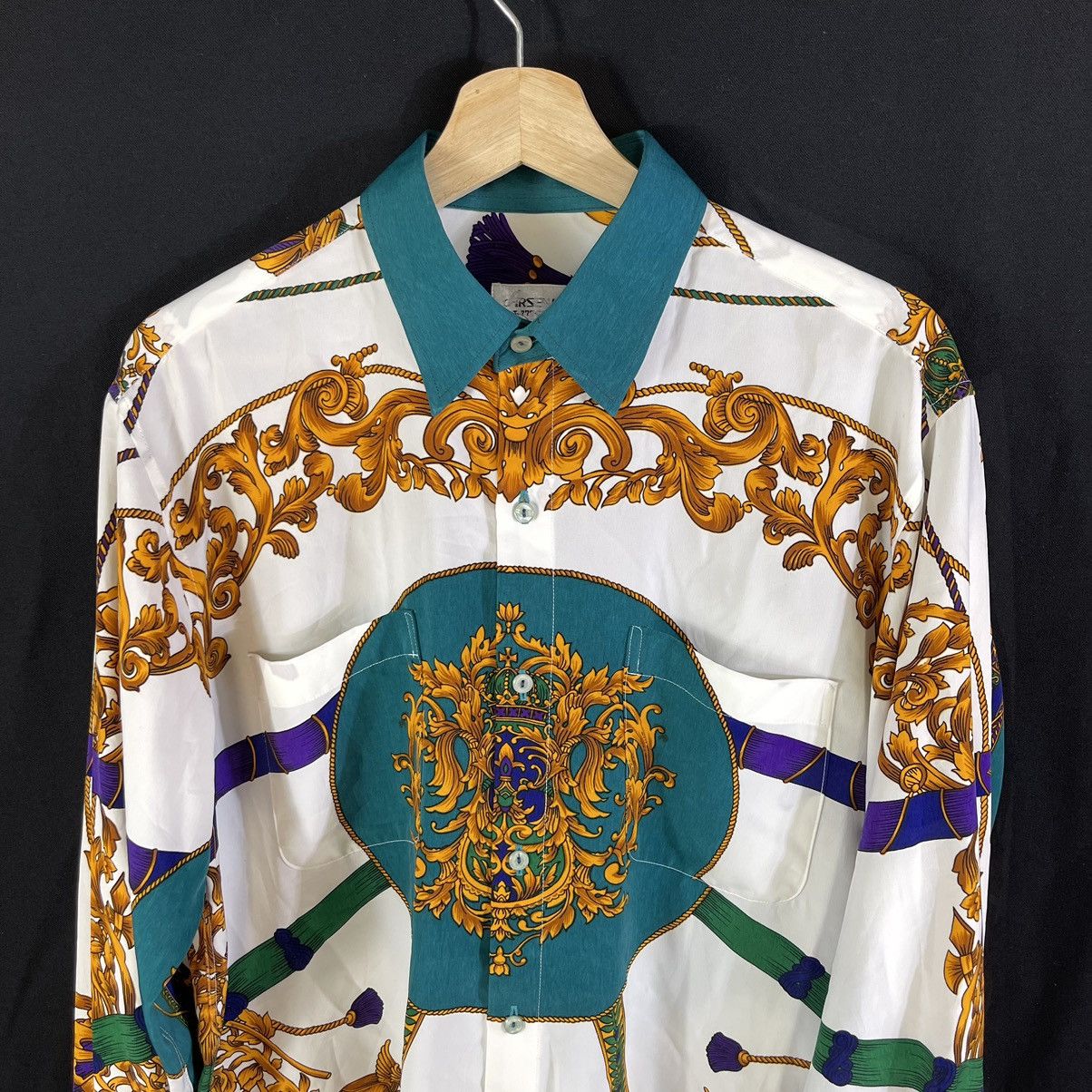 Japanese Brand Vintage Royalty Baroque Silk Printed Button Shirt Size US L / EU 52-54 / 3 - 2 Thumbnail