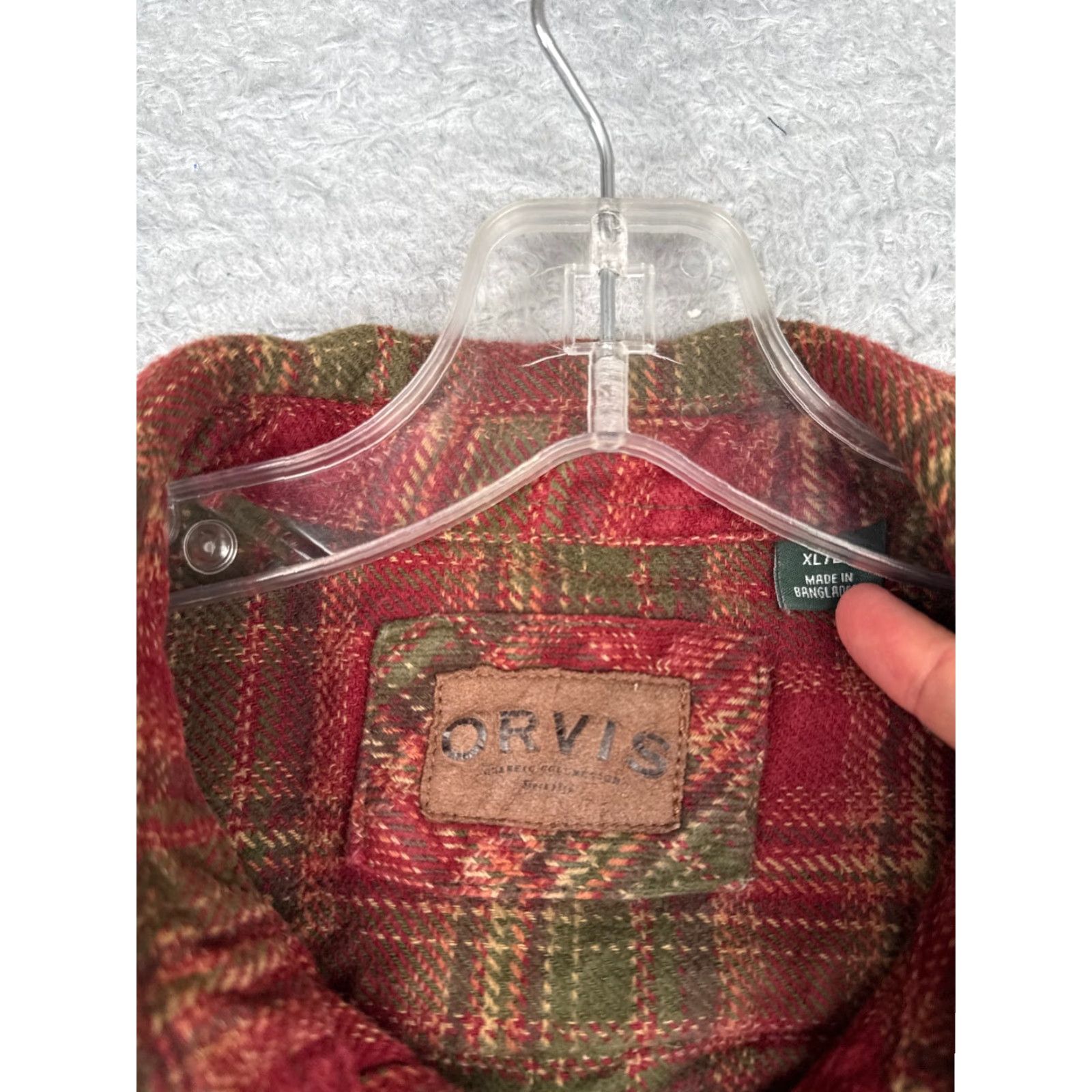 Orvis Orvis Shirt Men XL Plaid Flannel Button-Up Cotton Casual Workwear Red Green Beige Outdoors Mens Size US XL / EU 56 / 4 - 7 Thumbnail
