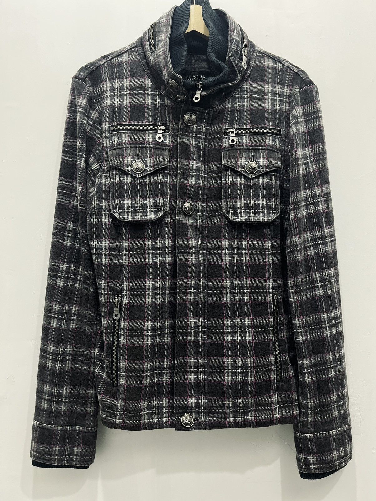 In The Attic Seditionaries Tartan Multi Pocket Wool Jacket
