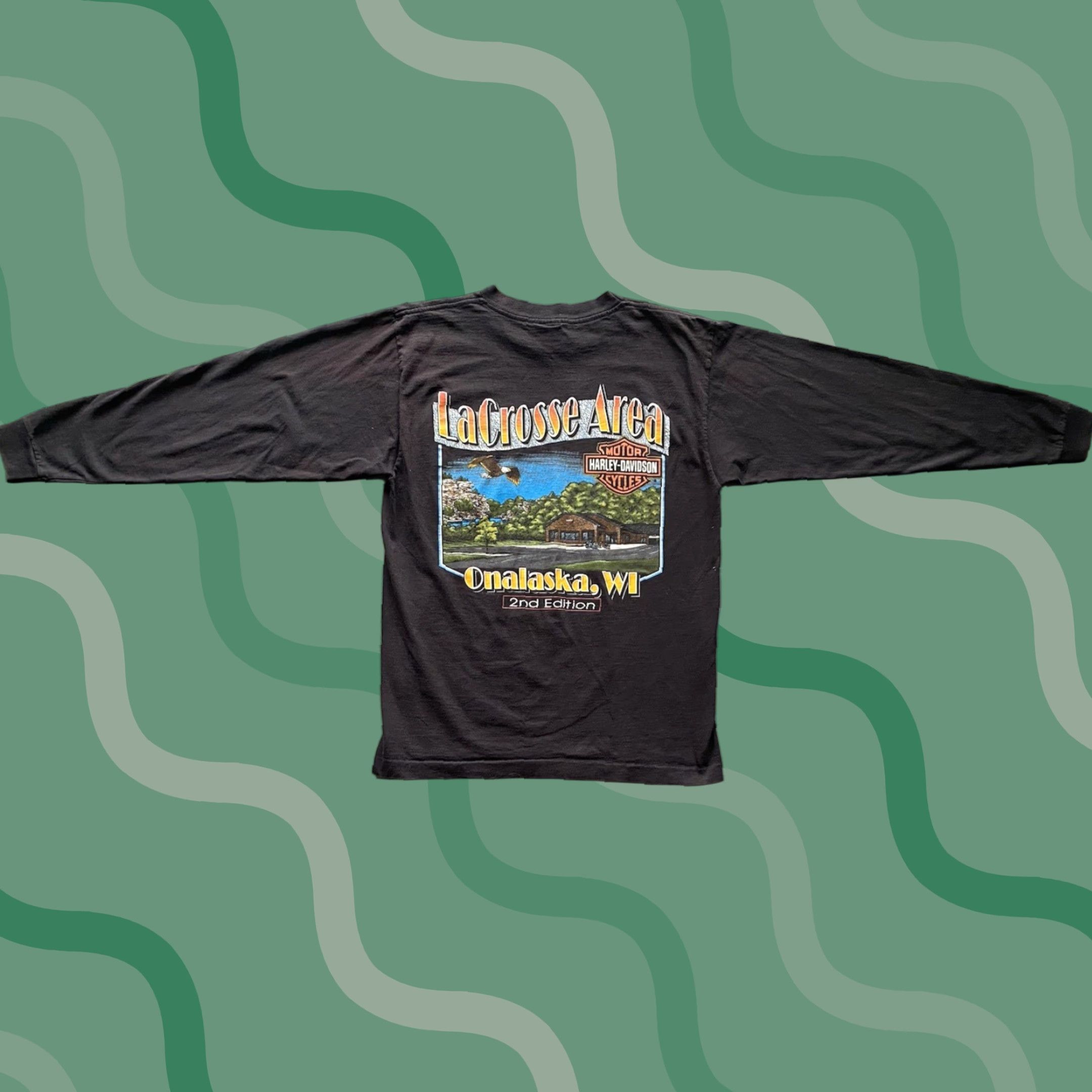 Harley Davidson VINTAGE Harley-Davidson Long Sleeve Shirt M Men Black 1997 Wisconsin Harley-Davidson 90s Biker Motorcycle Wisconsin United States Size US M / EU 48-50 / 2 - 1 Thumbnail