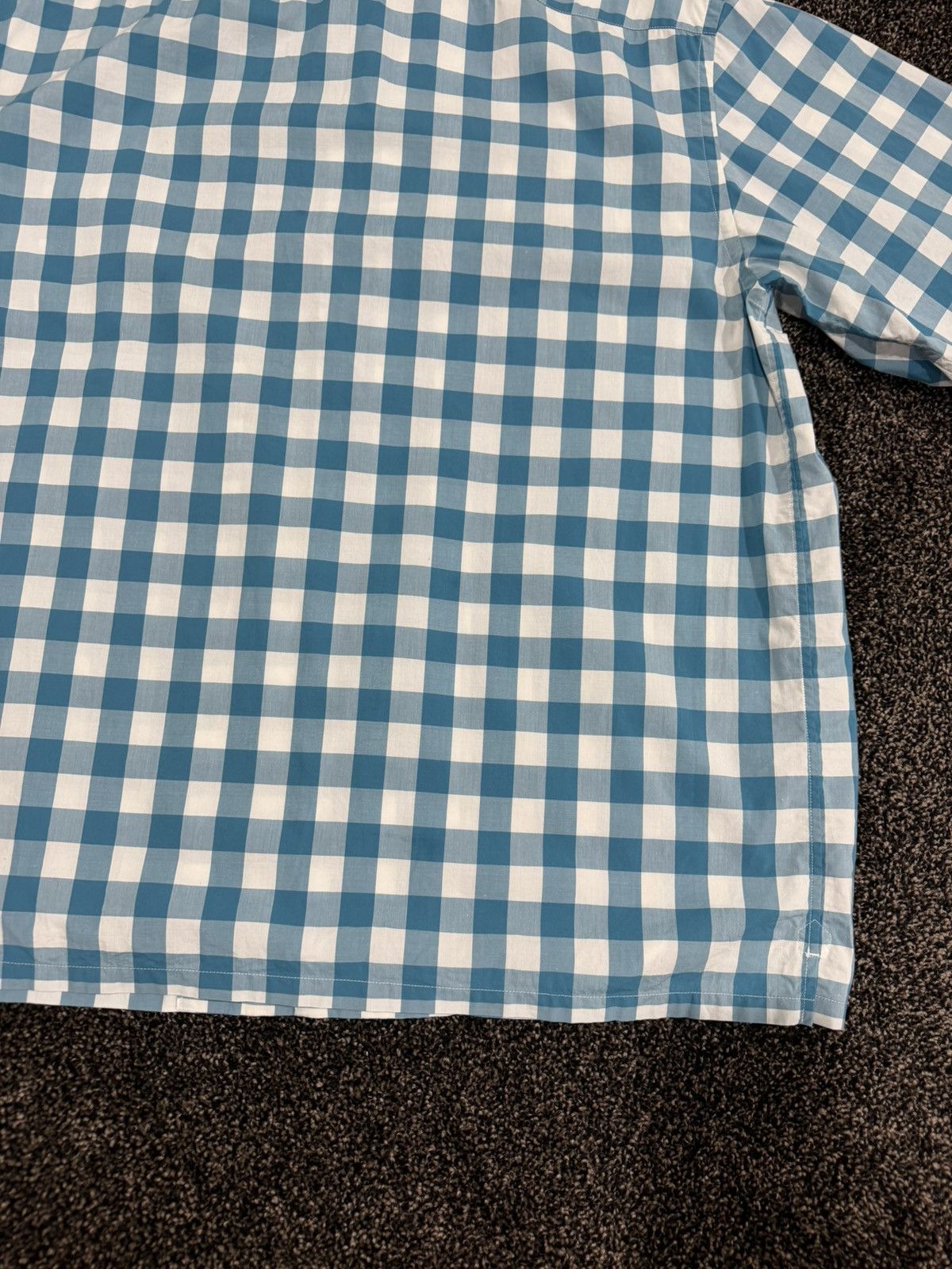 Prada PRADA x Raf SS23 Gingham Blue Plaid Stripe Button Logo Shirt Size US XL / EU 56 / 4 - 11 Thumbnail