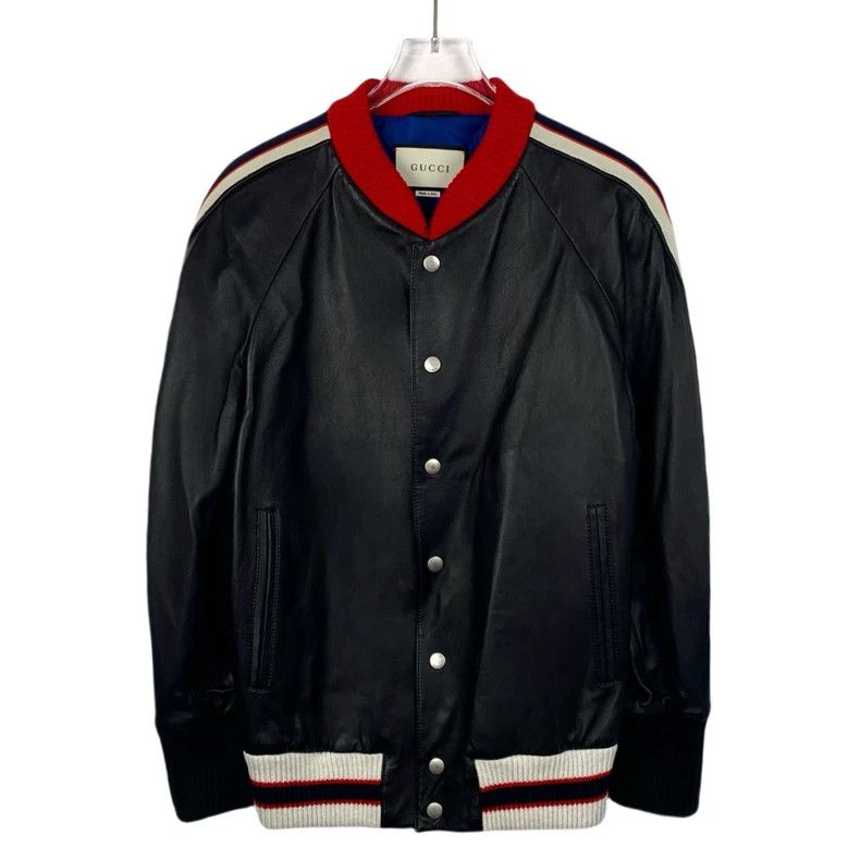 Gucci Gucci Black logo letter leather jacket 2501-Nextarrow Size US S / EU 44-46 / 1 - 1 Thumbnail