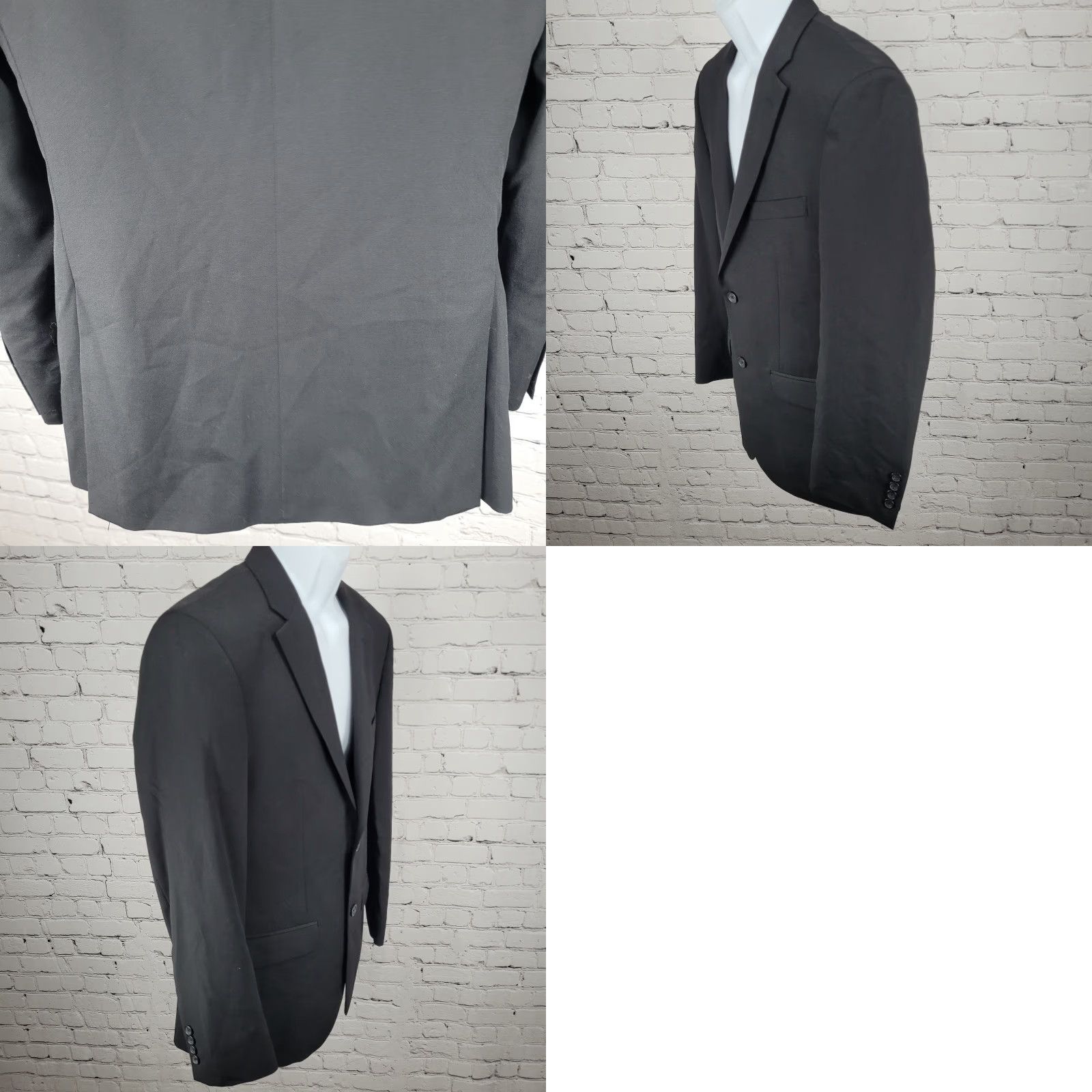 Pronto Uomo Pronto Uomo Platinum Black 100% Wool 2 Button Notch Vented Blazer Size 38R Size 38R - 9 Thumbnail