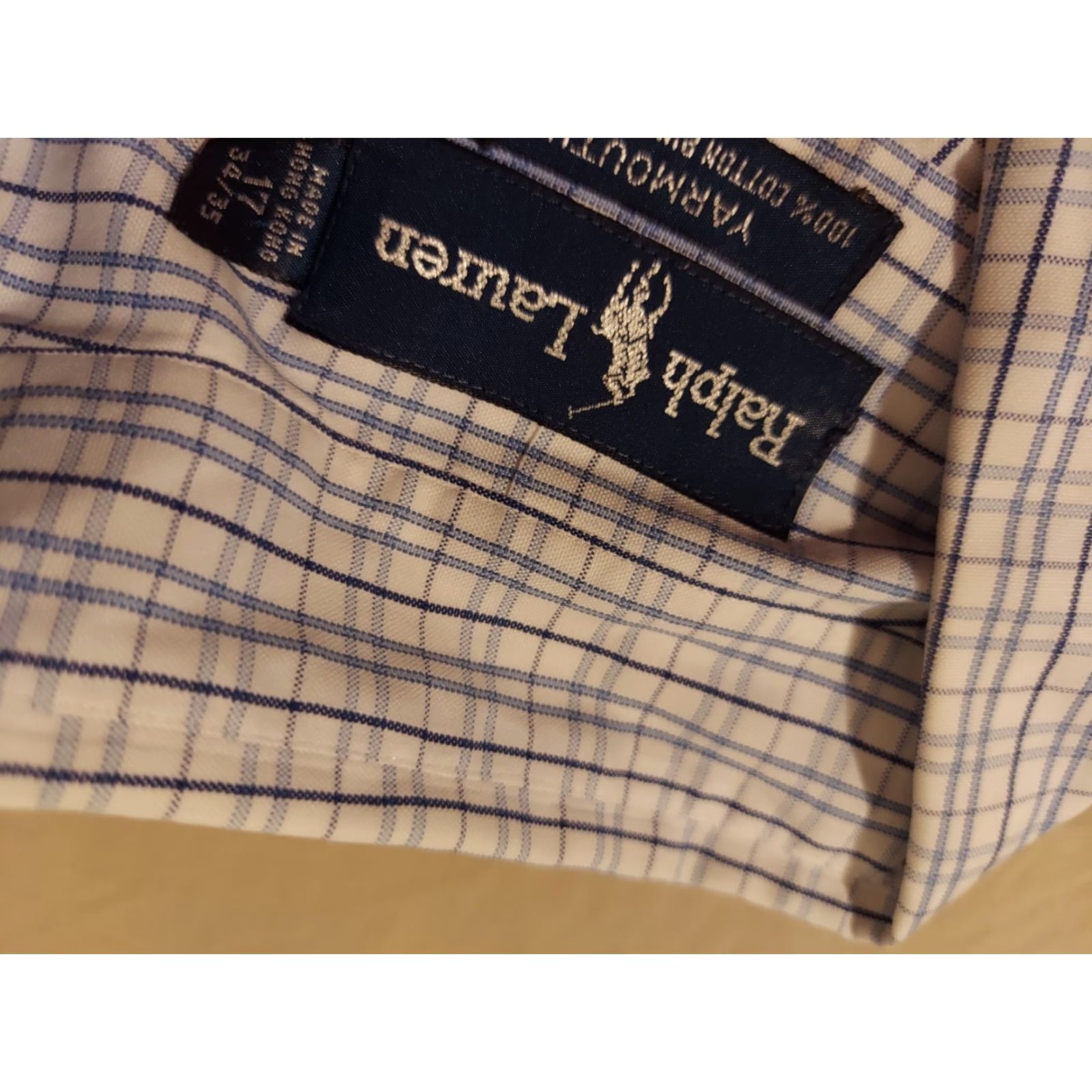 Polo Ralph Lauren Polo Ralph Lauren Dress Shirt Men's 17 34 35 Blue White Cotton Button Collar Classic Size 46R - 3 Thumbnail