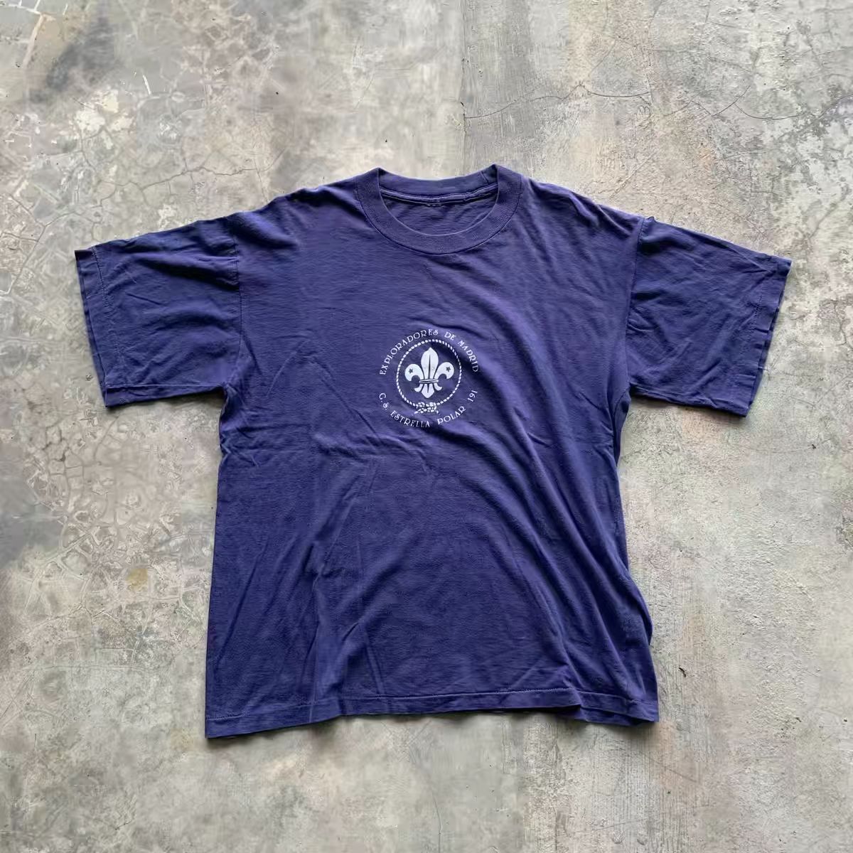 Vintage Blue Washed Vintage-Print Cotton T-Shirt Size US M / EU 48-50 / 2 - 1 Thumbnail