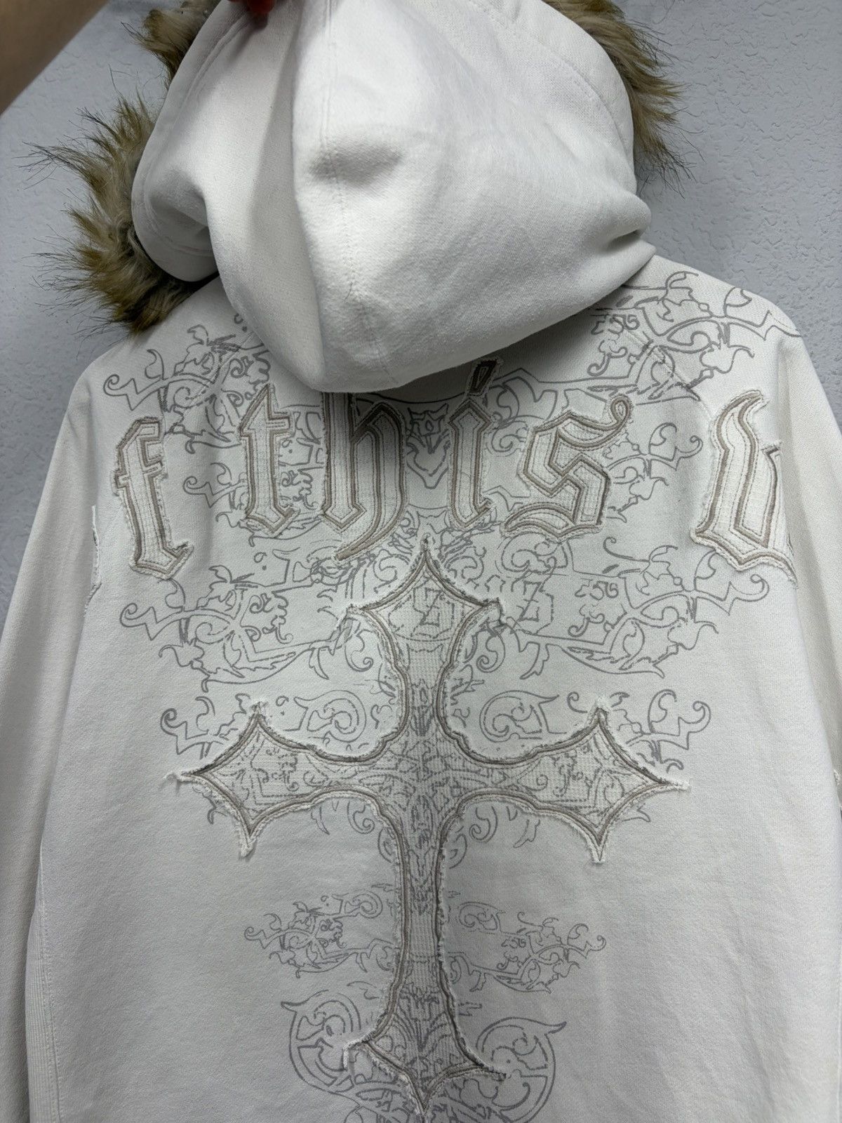 Le Grande Bleu (L.G.B.) Vintage Chrome Hearts Vibe Zip Hoodie Fur Hood Y2K Japanese Size US M / EU 48-50 / 2 - 20 Thumbnail