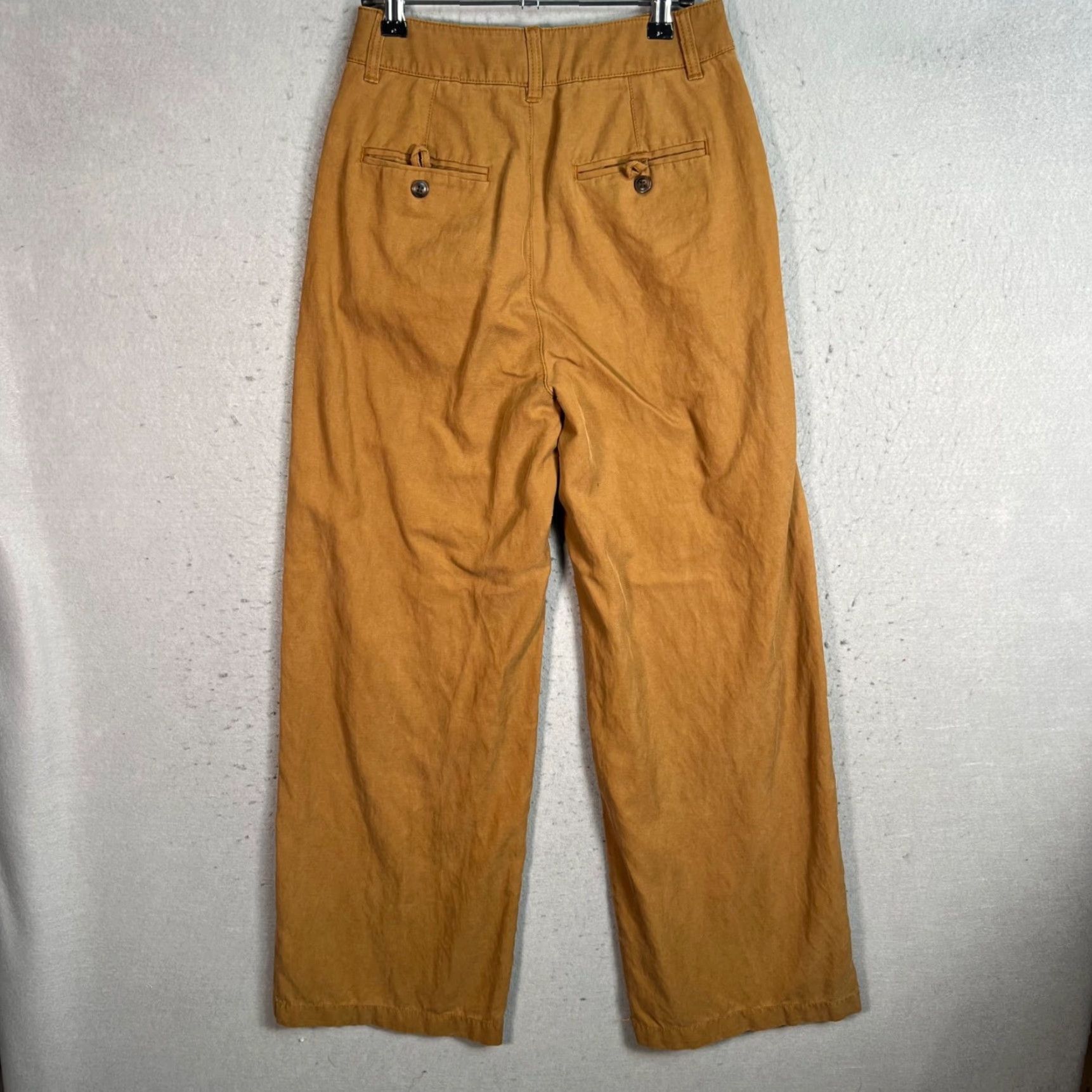 Madewell Madewell Brand Womens Pleated Wide-Leg Pants Size 00 Lyocell Cotton Blend Brown Size 24" / US 00 / IT 34 - 2 Thumbnail