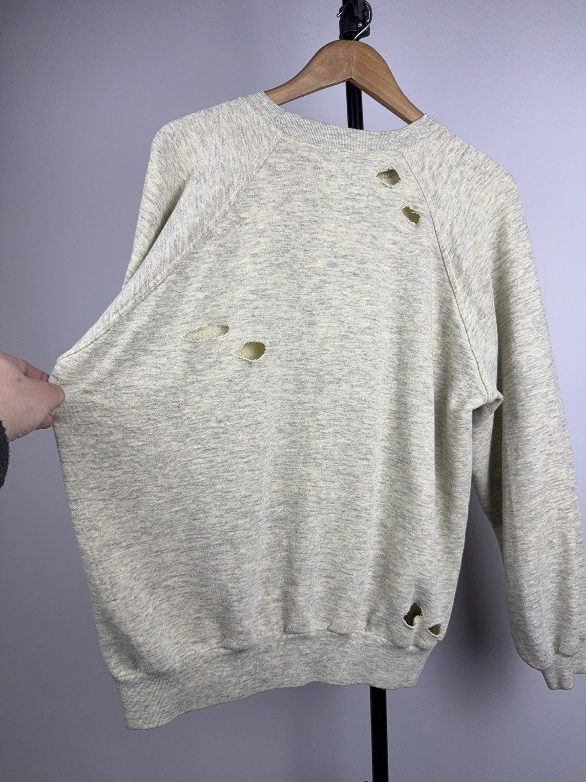 Japanese Brand Distressed Sweatshirt Switcher Grunge Crewneck Gray/Yellow Size US L / EU 52-54 / 3 - 14 Thumbnail