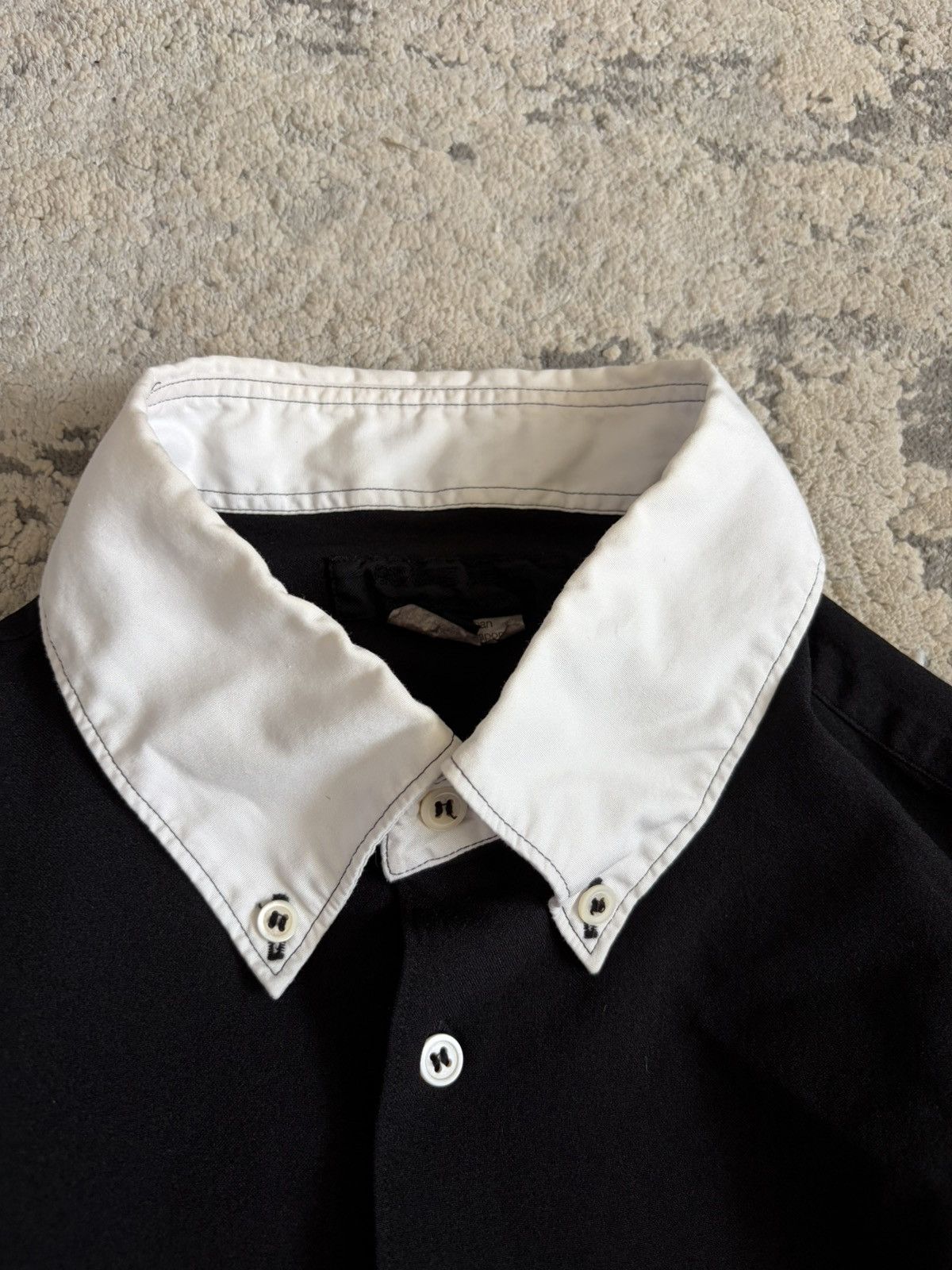 Comme des Garcons Homme Deux Contrast White and Black Button Up Shirt Size US XS / EU 42 / 0 - 2 Thumbnail