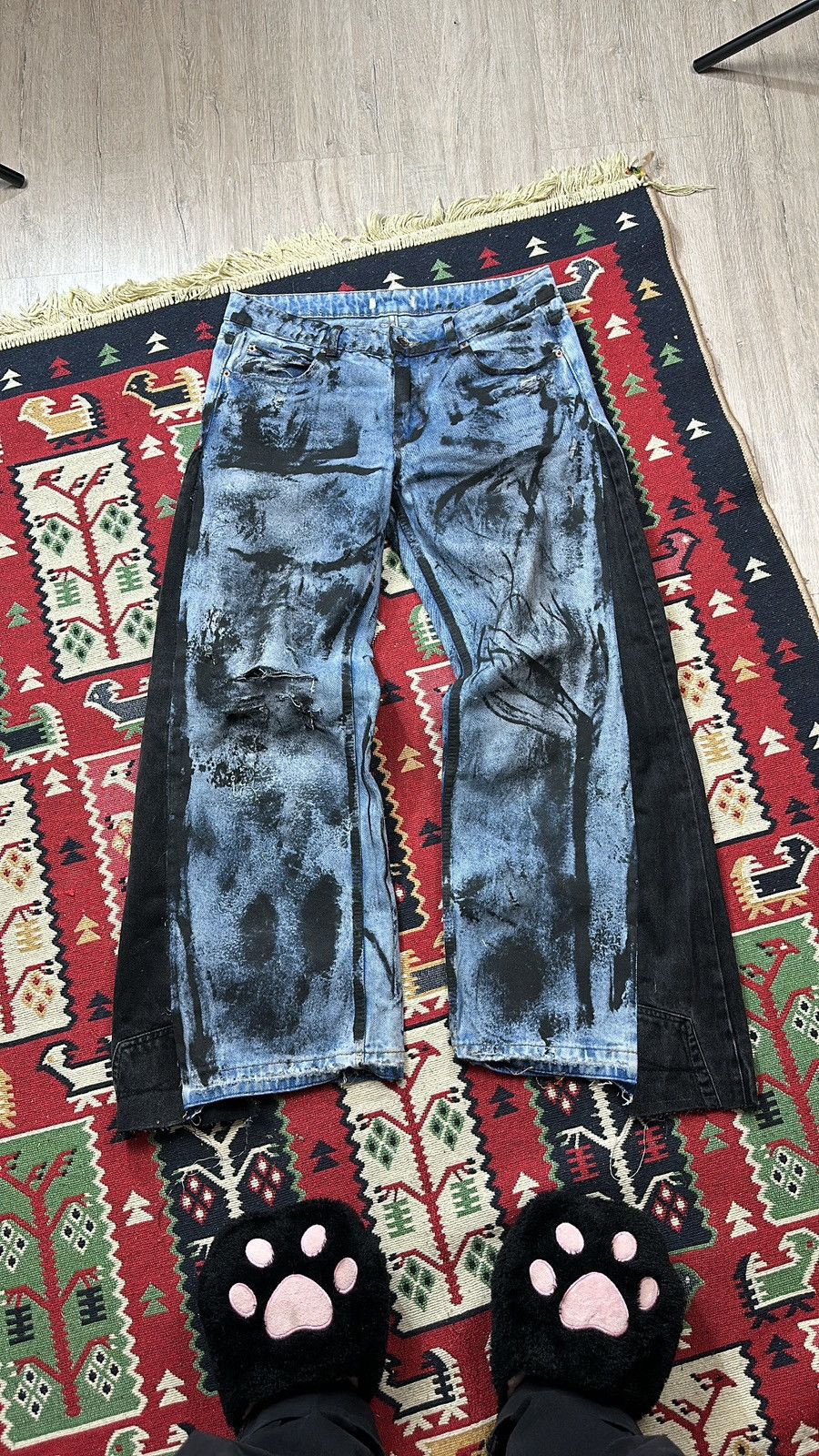 Japanese Brand × Vintage Crazy Reworked Japanes Style Jeans Size US 30 / EU 46 - 1 Thumbnail