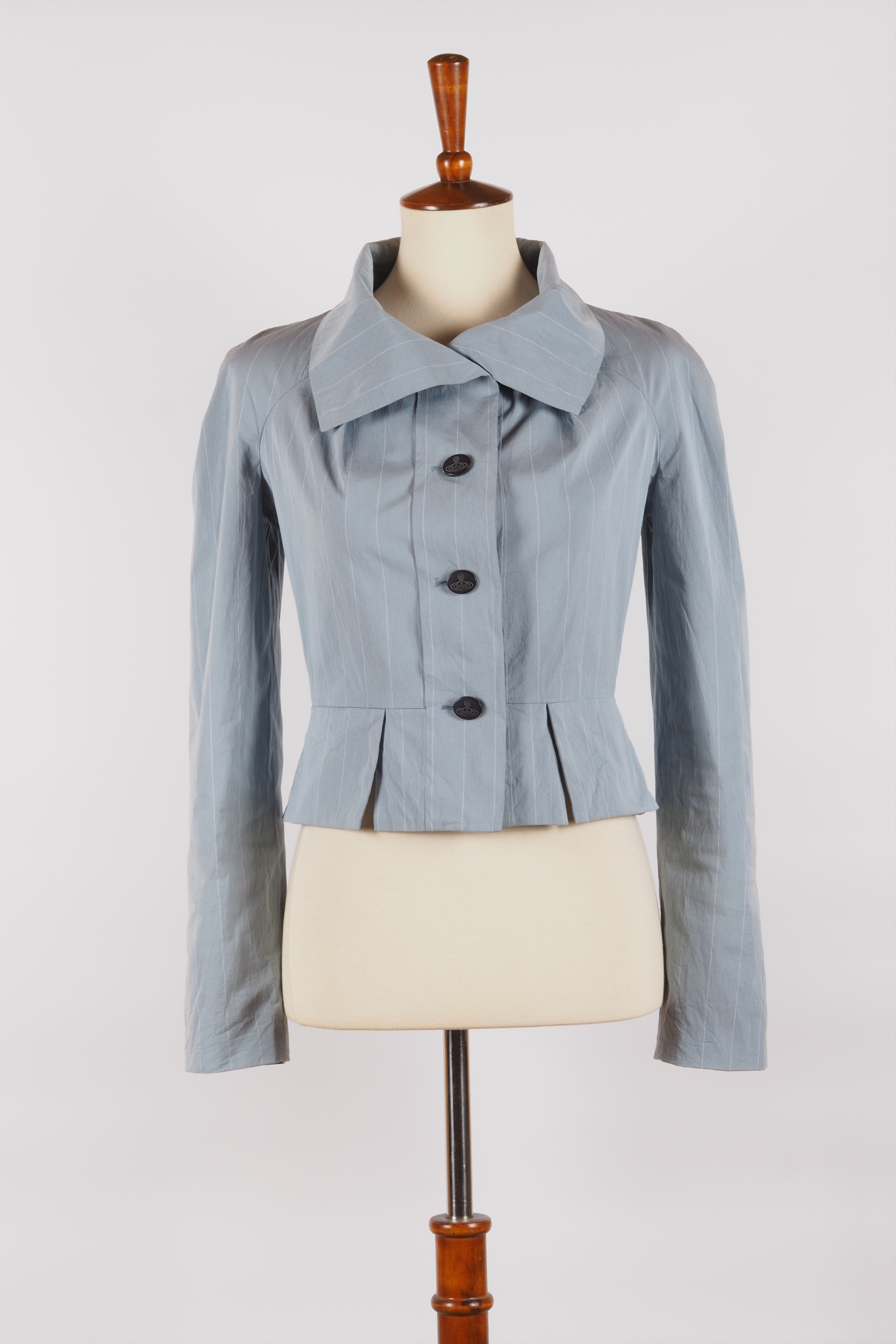 Vivienne Westwood Vivienne Westwood Vintage Pinstripe Peplum Blazer Jacket Size M / US 6-8 / IT 42-44 - 4 Thumbnail