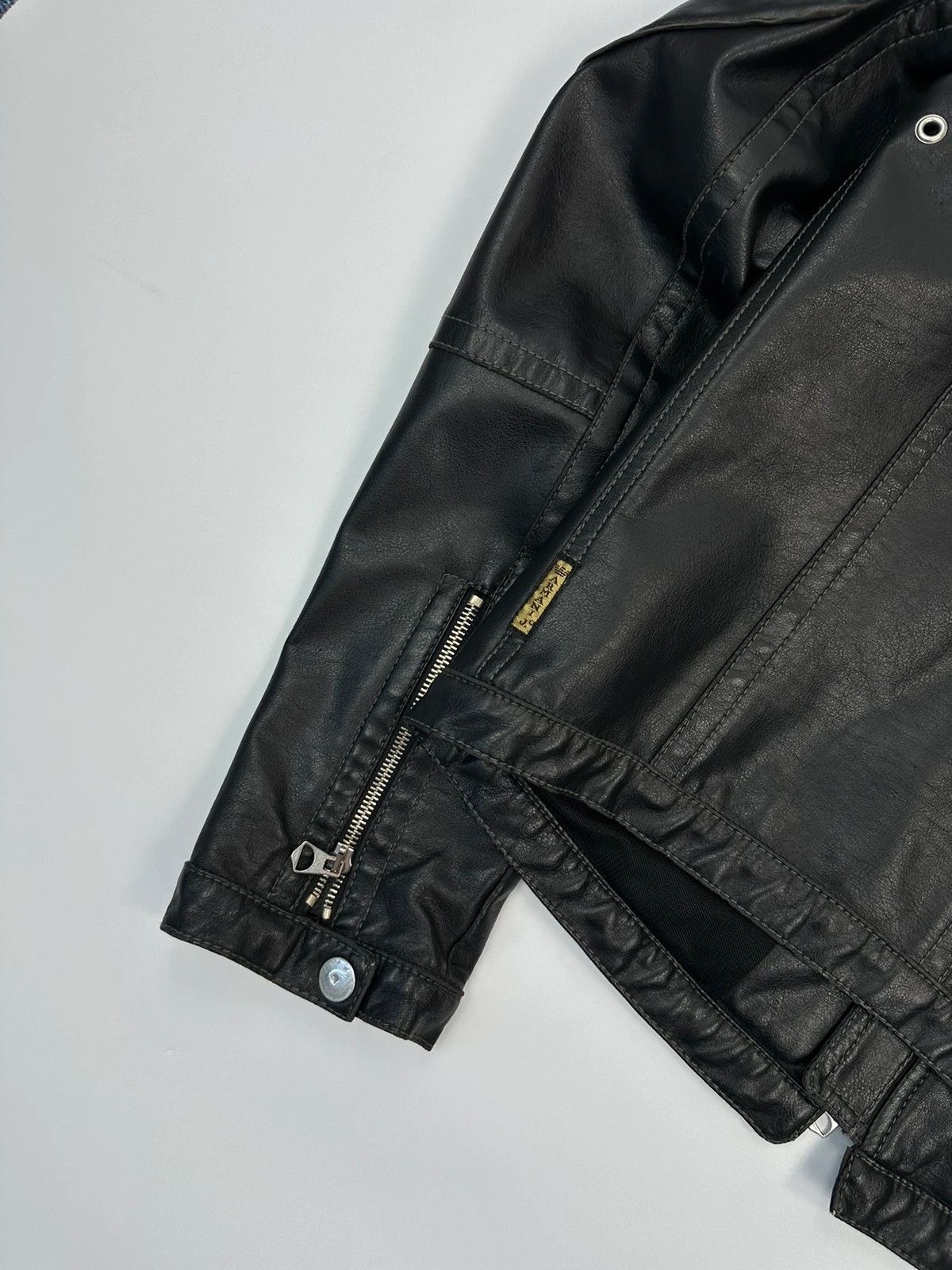 Armani Armani Jeans 00’s Black Faux Leather Jacket Size US M / EU 48-50 / 2 - 13 Thumbnail