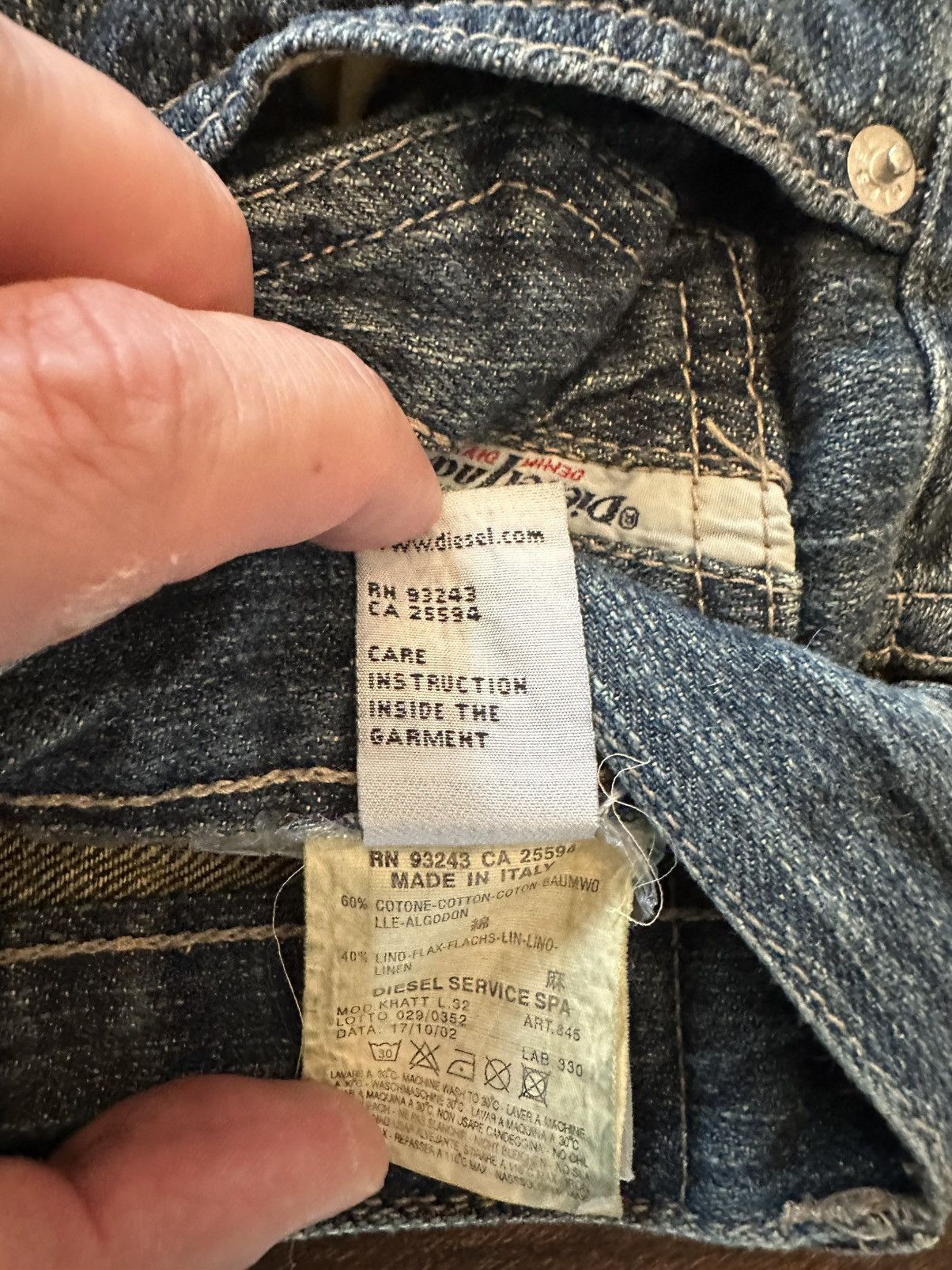 Diesel Diesel Men’s Jeans-Button Fly-Made in Italy-35x30.5-Hemmed Size US 35 - 5 Thumbnail