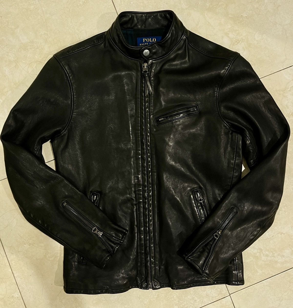 Polo Ralph Lauren Polo Ralph Lauren Black Leather Cafe Racer Jacket Size US XS / EU 42 / 0 - 1 Thumbnail