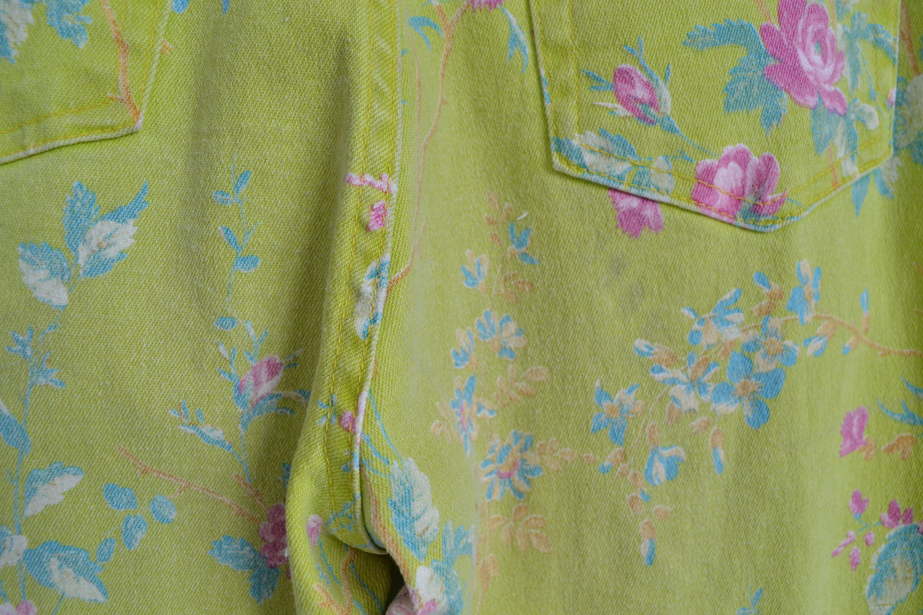 Roberto Cavalli Roberto Cavalli Jeans Pants Floral Print Denim Flower 90s Size 30" / US 8 / IT 44 - 16 Thumbnail