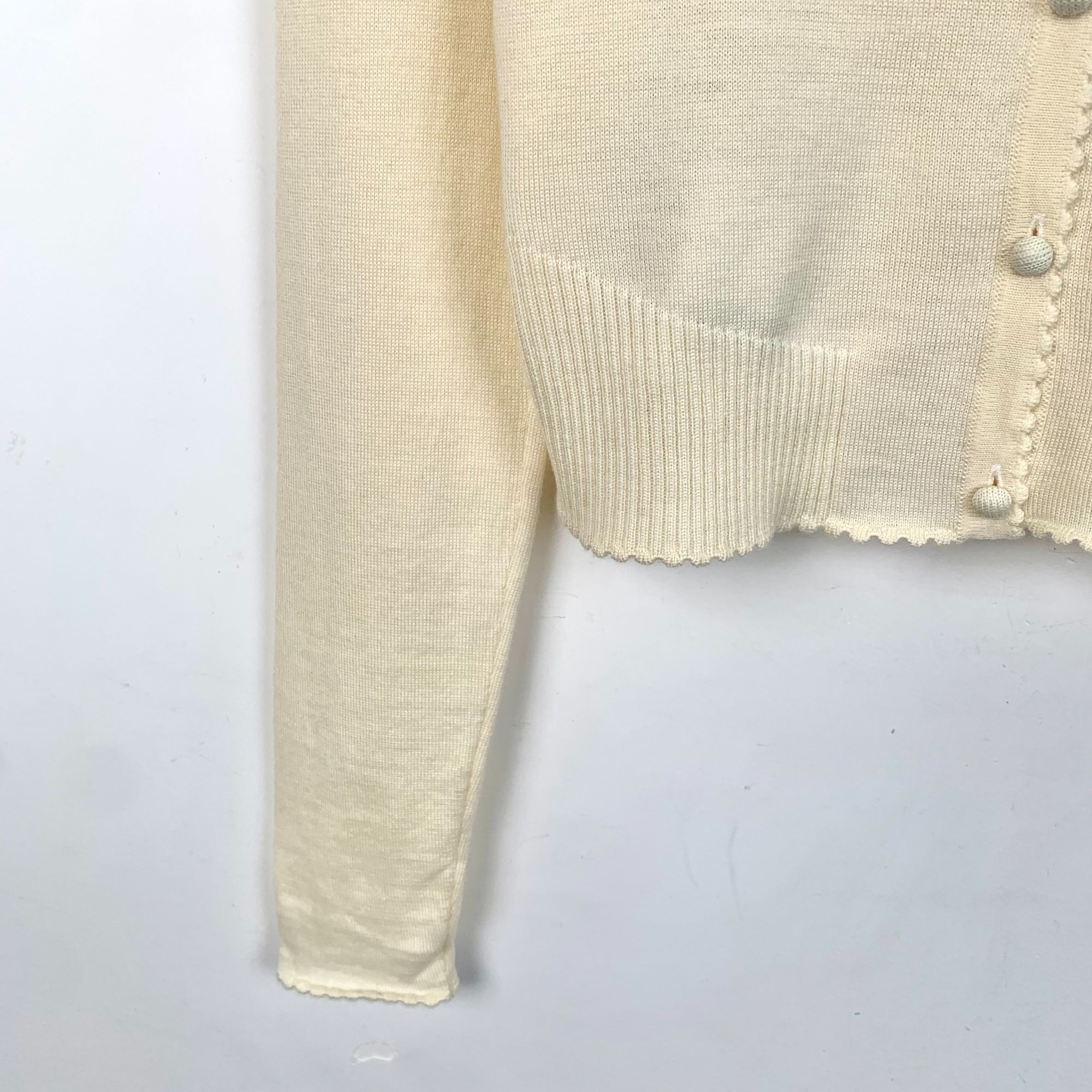 Miu Miu Miu Miu Womens Virgin Wool Knit Cardigan Sweater With Floral Size S / US 4 / IT 40 - 4 Thumbnail