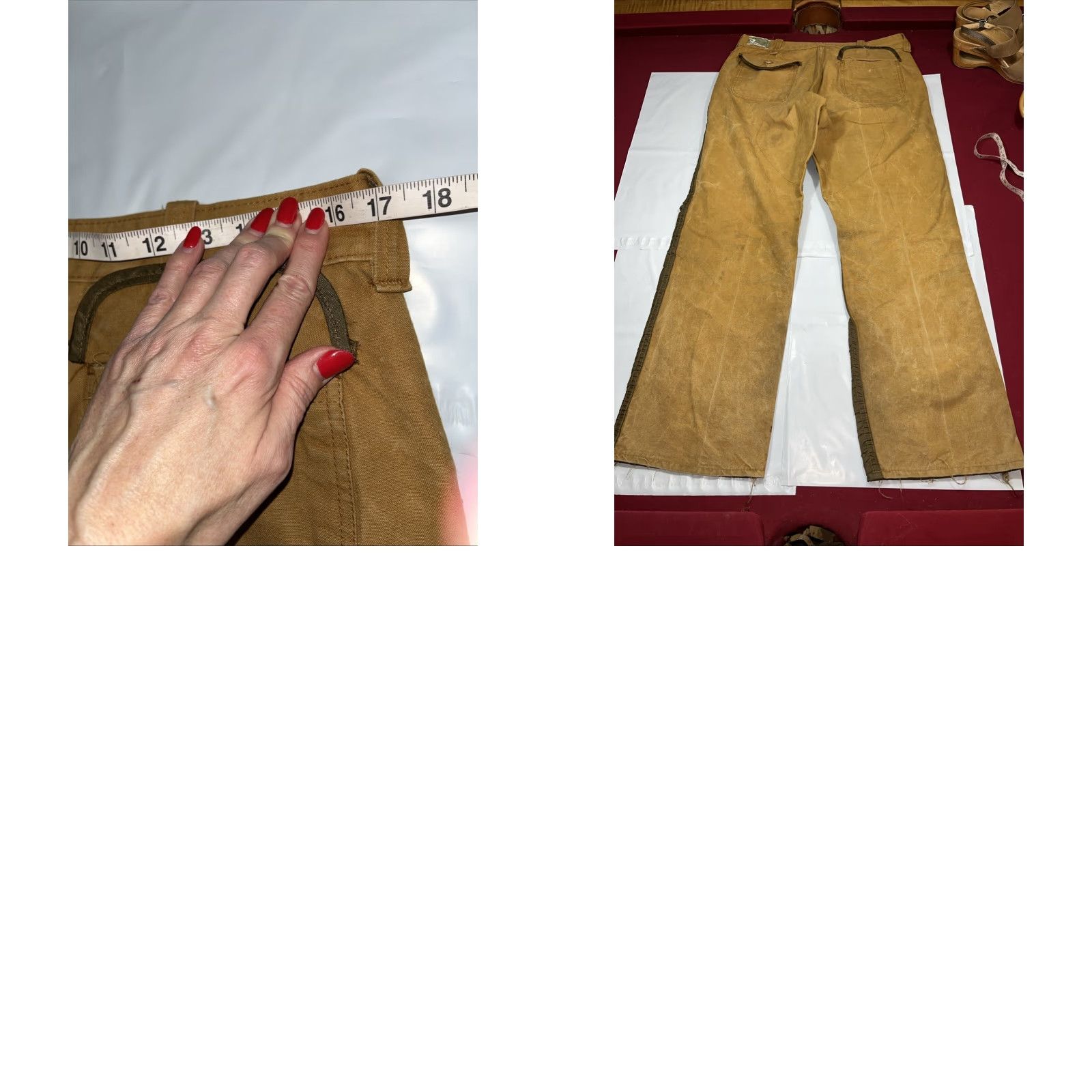 JCPenney VINTAGE JCPenney Hunting Apparel PANTS Tan Brown 34 Canvas Nylon 1970s 5-Pocket Jeans Style Mens Size US 34 / EU 50 - 10 Thumbnail