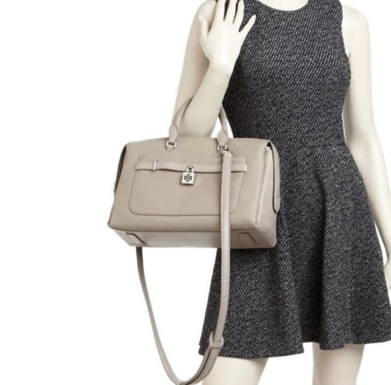 Coach Tory Burch Padlock Satchel Bag in Grey Size ONE SIZE - 10 Thumbnail