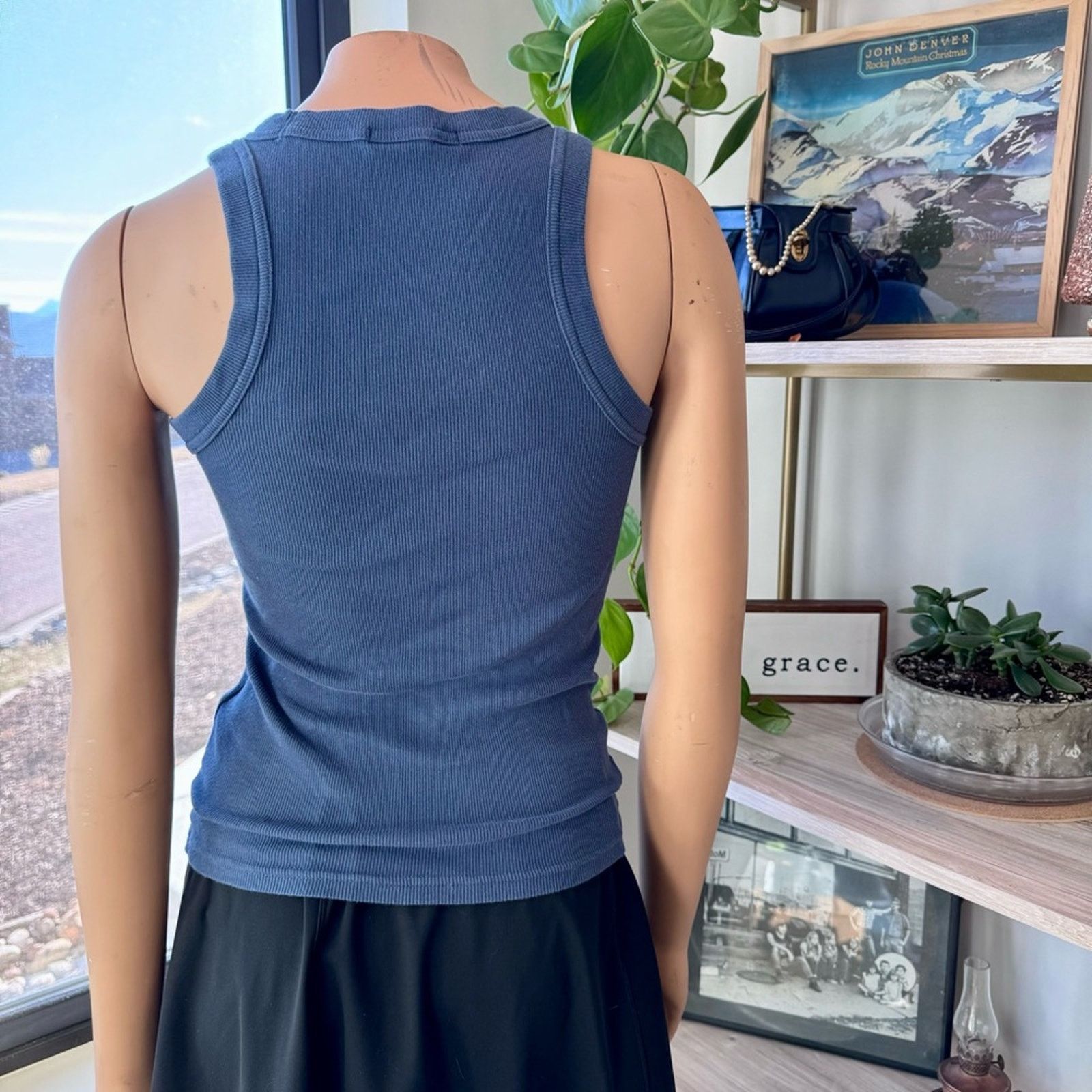Banana Republic Banana Republic, Fitted & Ribbed Stone Blue Tank Top, XS Size XS / US 0-2 / IT 36-38 - 5 Thumbnail