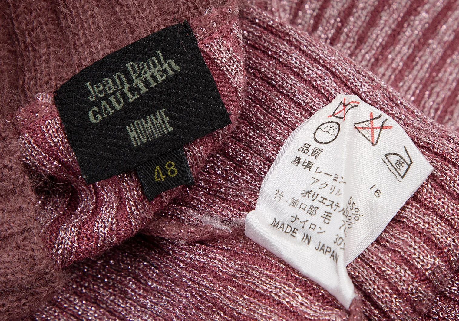 Jean Paul Gaultier Glitter Ribbed Knit in Pink, Size 48 Size US M / EU 48-50 / 2 - 11 Thumbnail