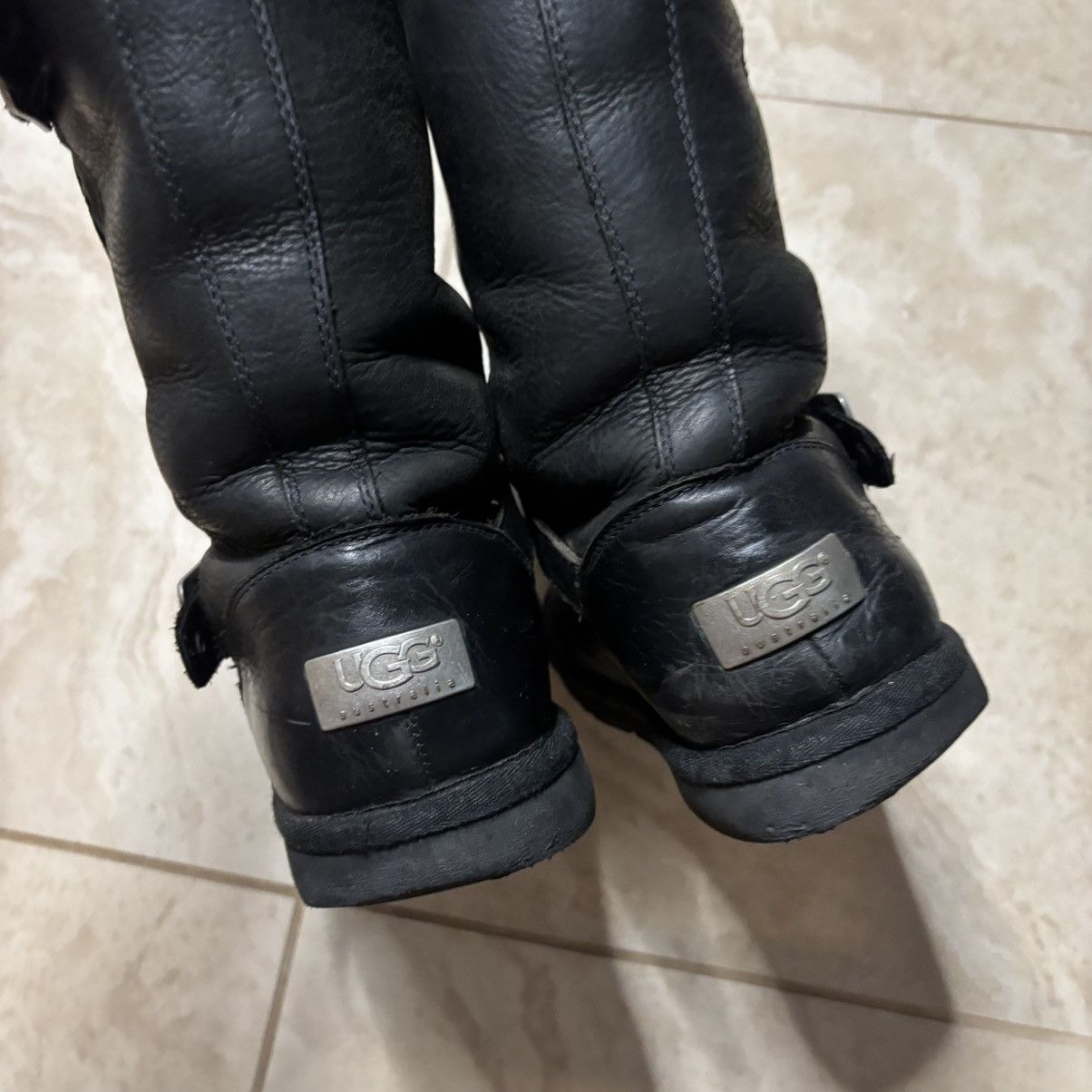 Ugg ugg sutter moto leather engineer shearling black boots 8.5 Size US 8.5 / EU 41-42 - 6 Thumbnail
